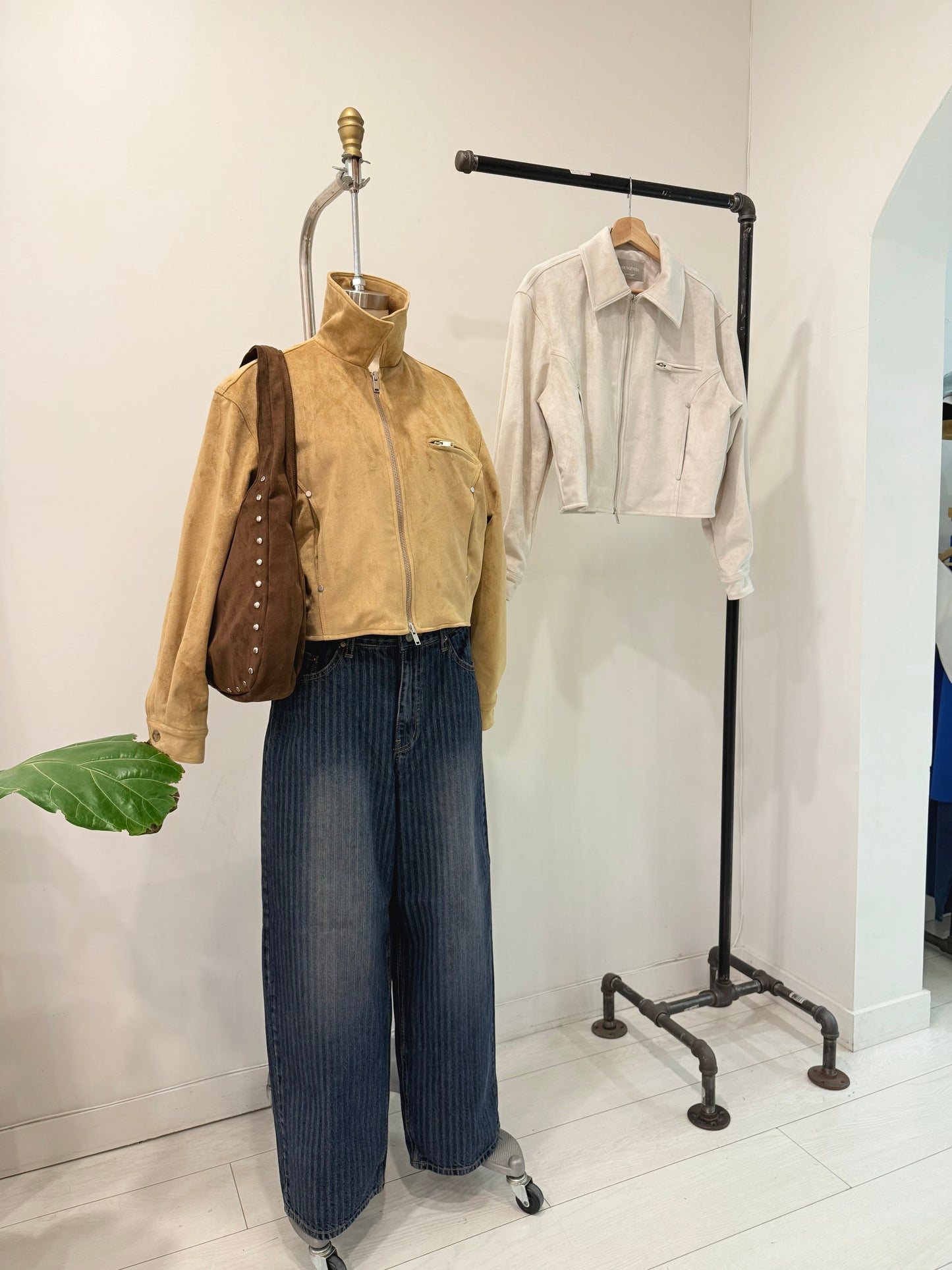 WHY Suede bomber jacket