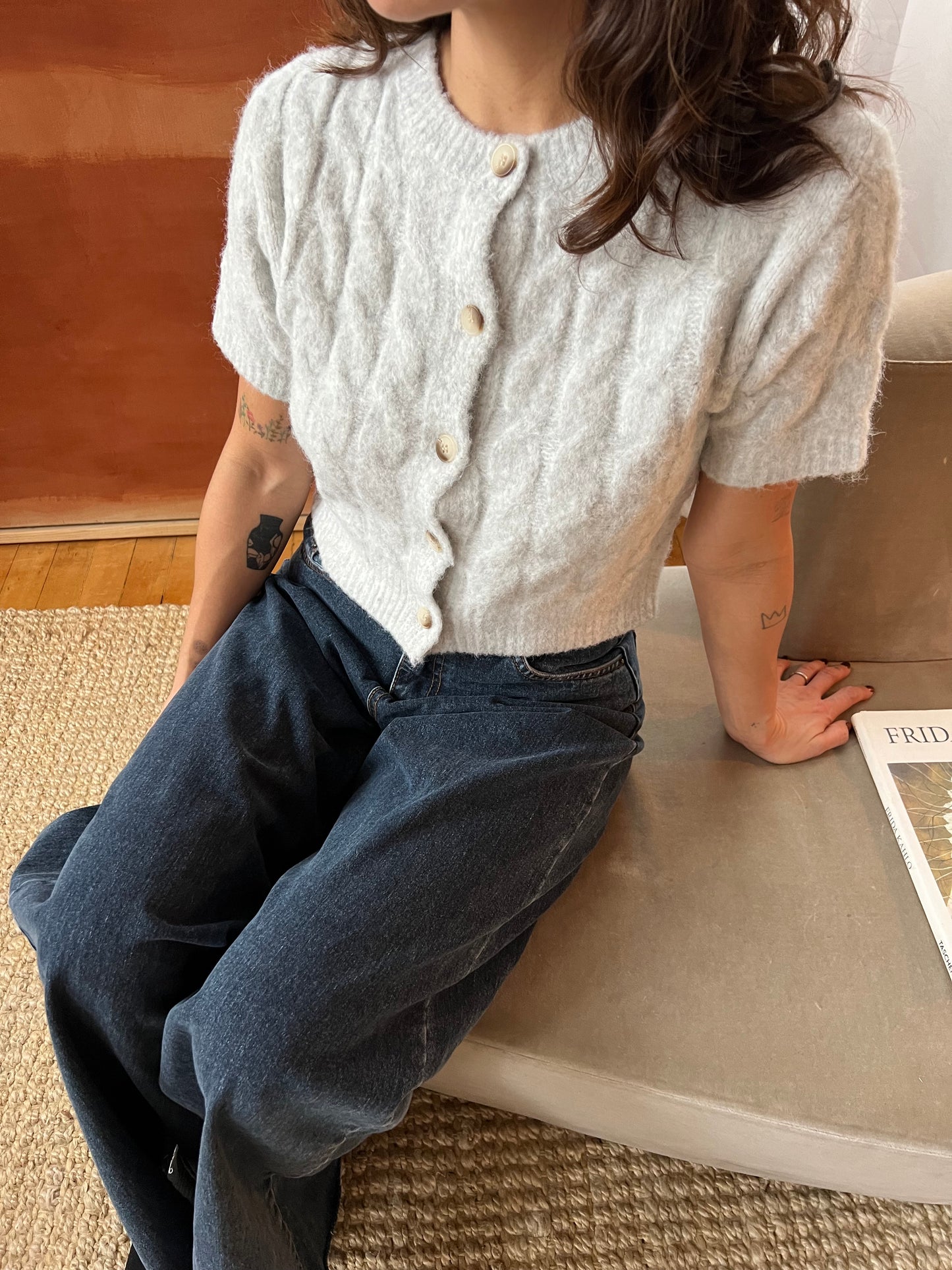 GABEL Cable-knit short sleeve top