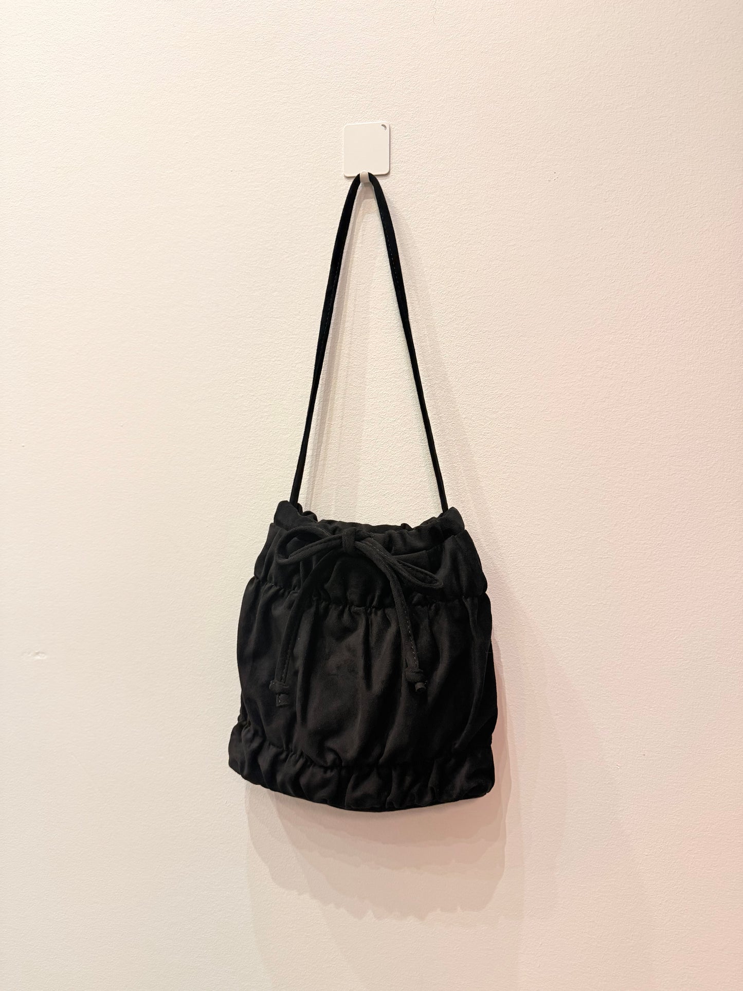 RUNE Ruched vegan suede bag