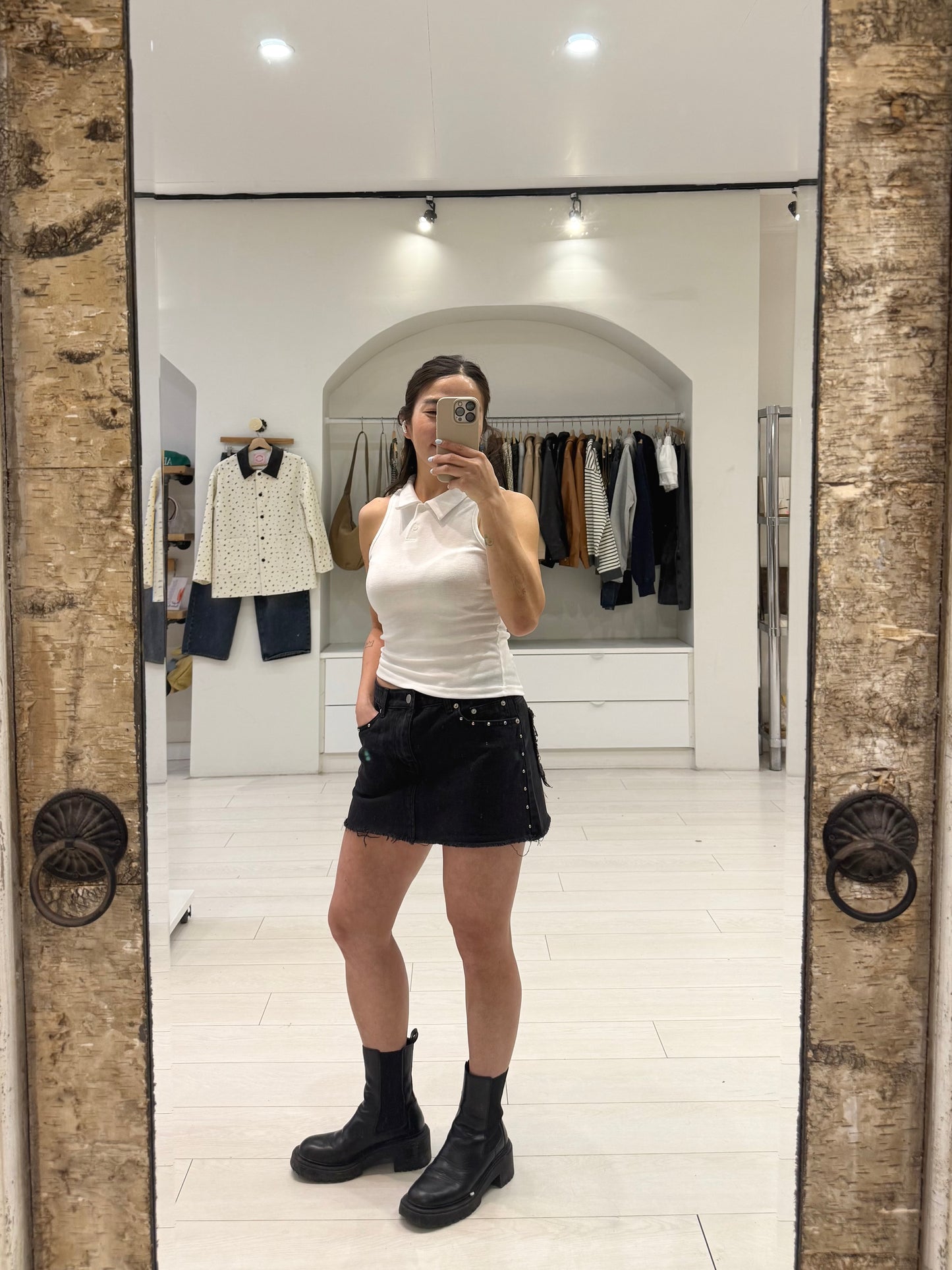 CARLA Studded mini skirt