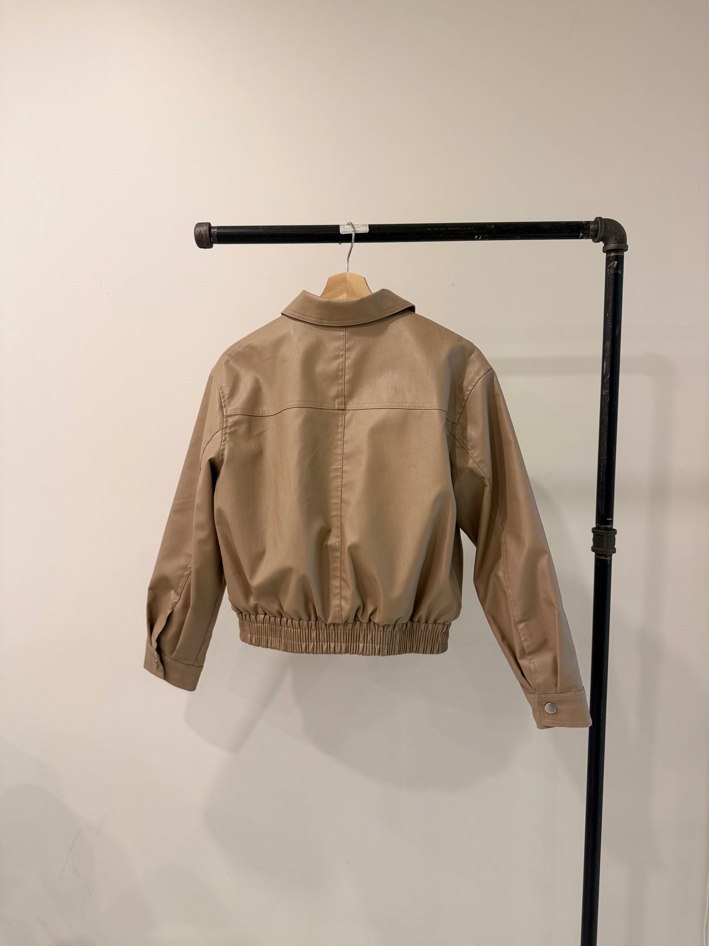 MEEN Cropped faux leather jacket