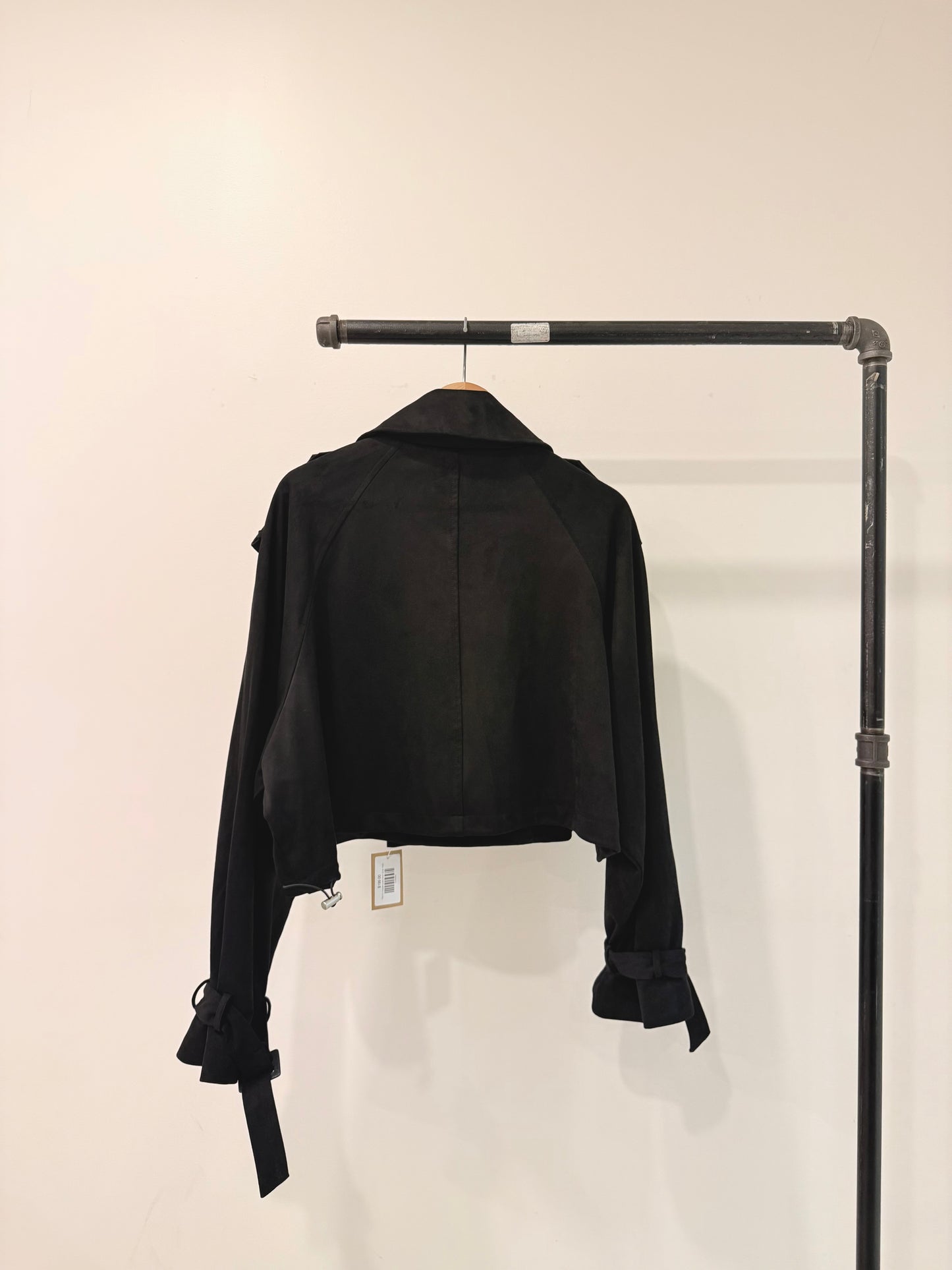 RIMON Cropped suede trench jacket