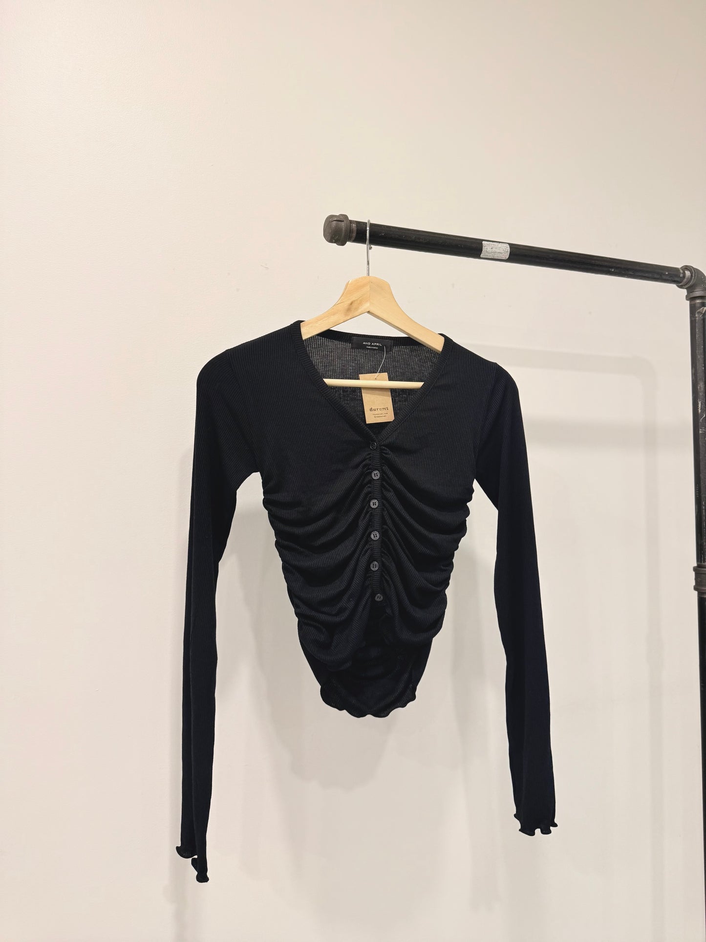 HOTO Ruched button-up top
