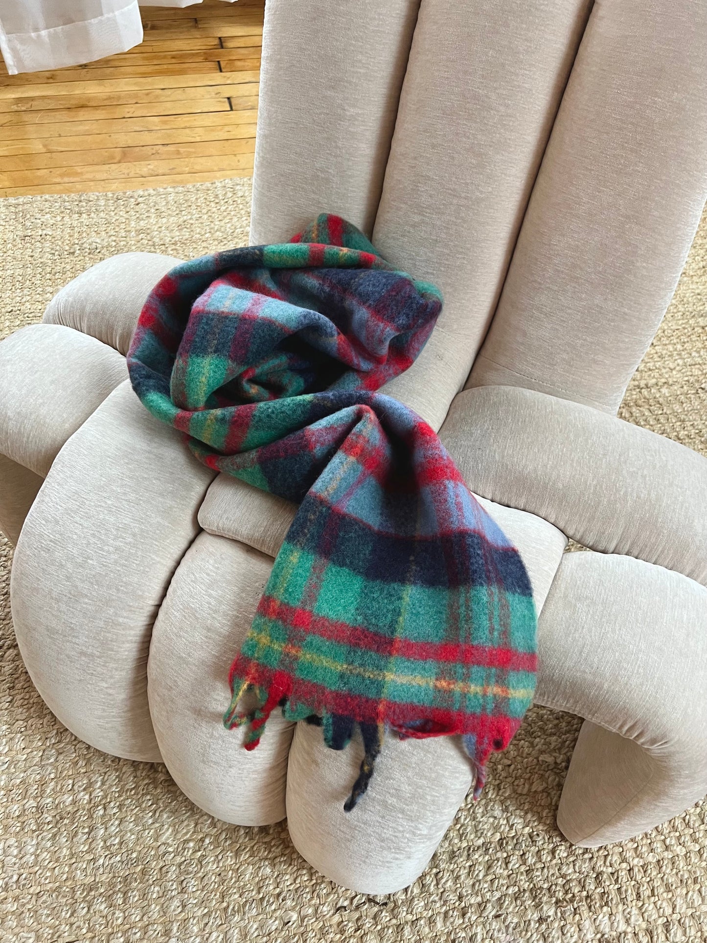 FLOM Plaid wool scarf