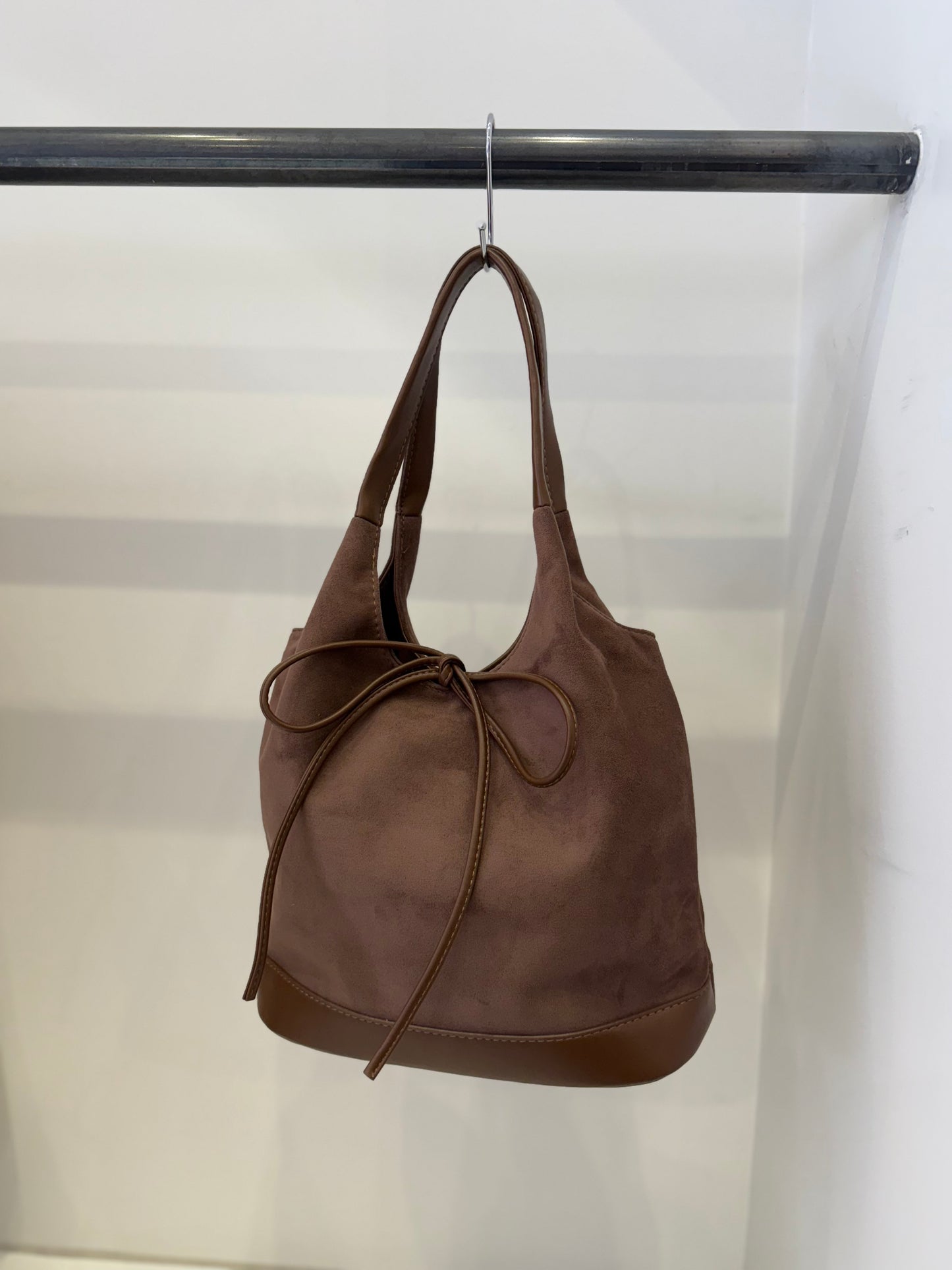 MILE Faux suede bow bag