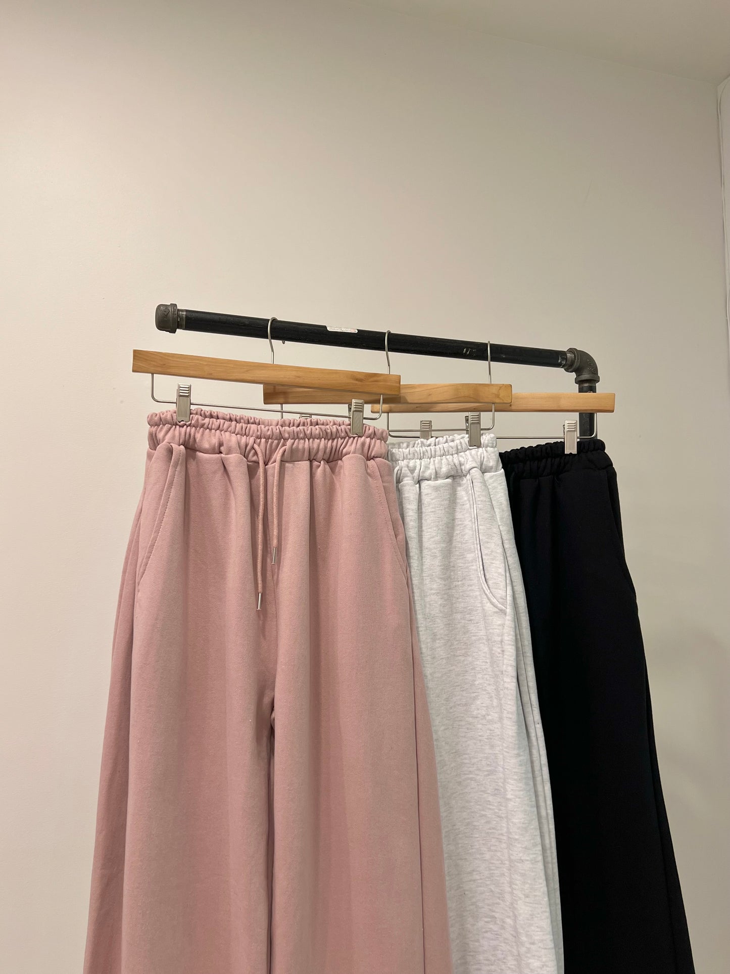 BARRE Wide-Legged Diagonal Seam Trackpants