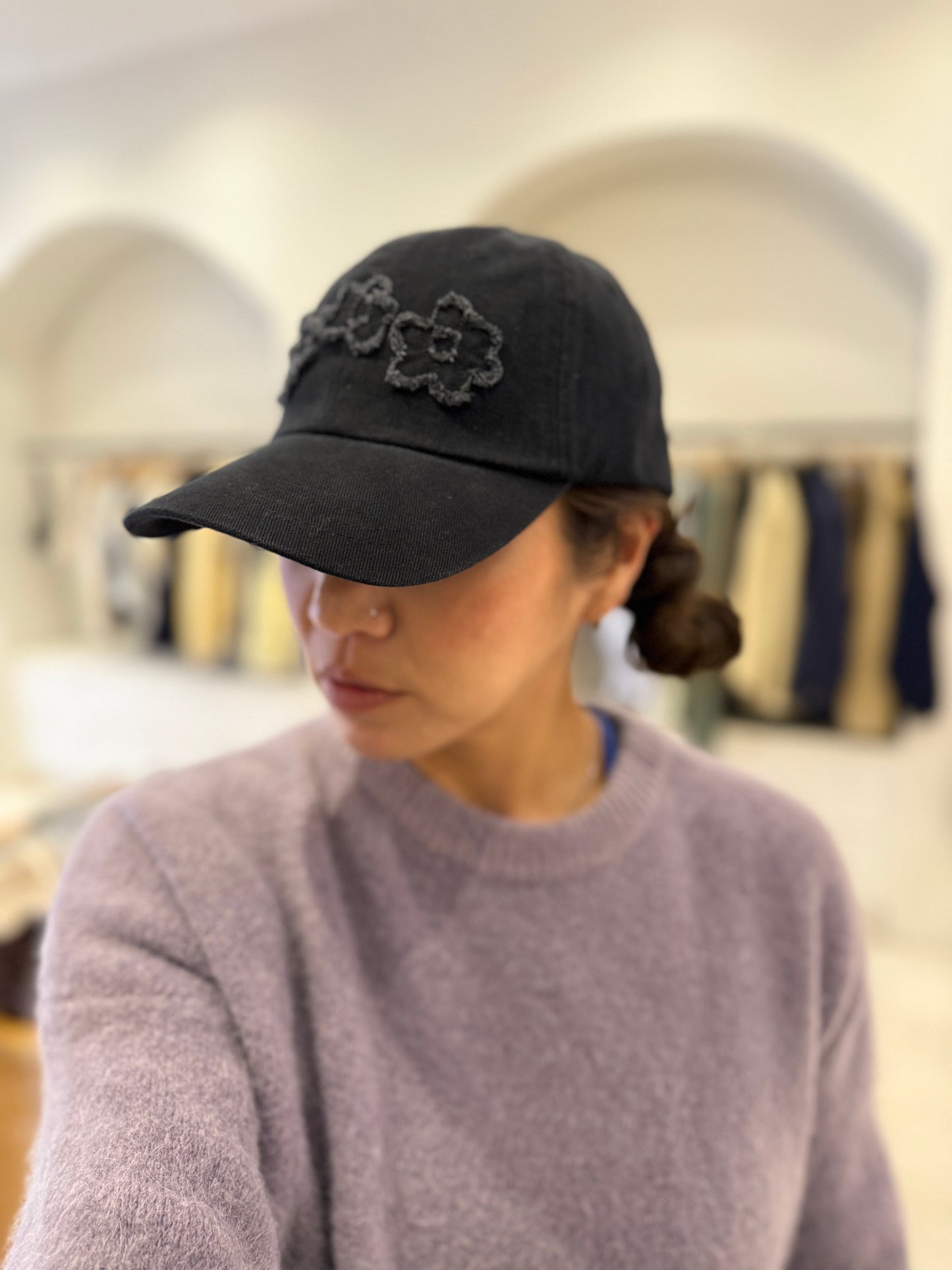 HII Flower patch denim cap