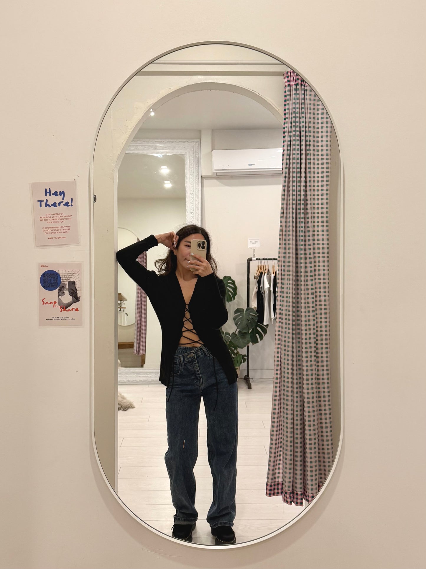 RACK Lace-up knit top