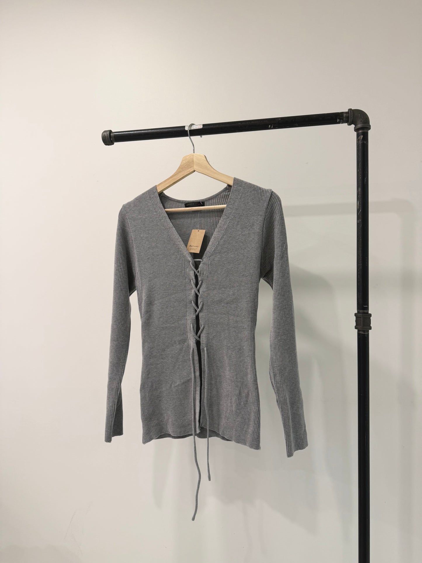 RACK Lace-up knit top