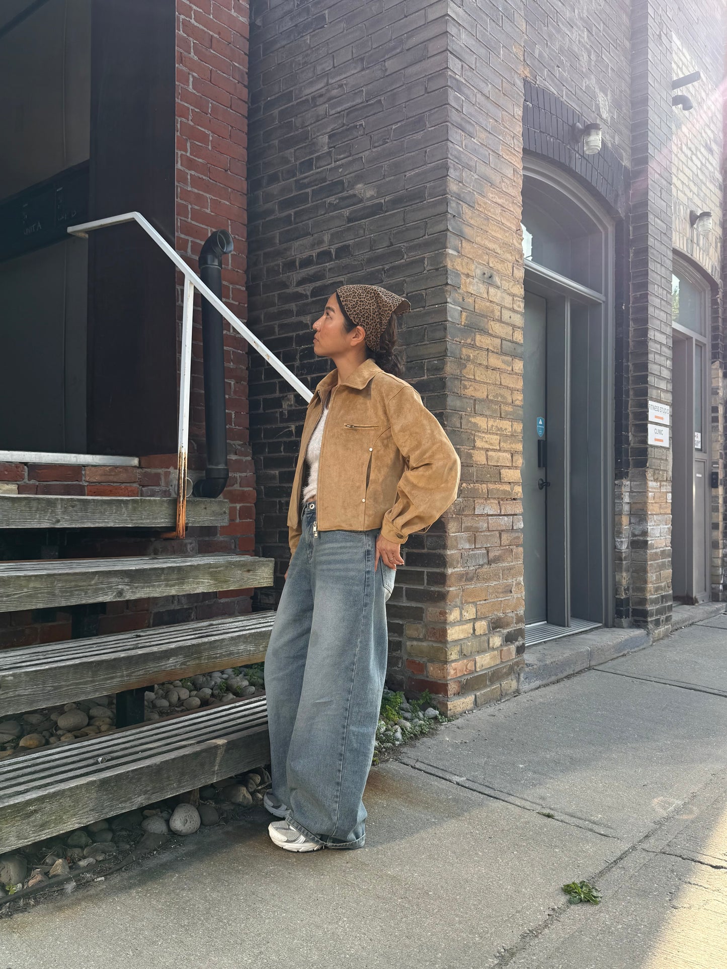 WHY Suede bomber jacket