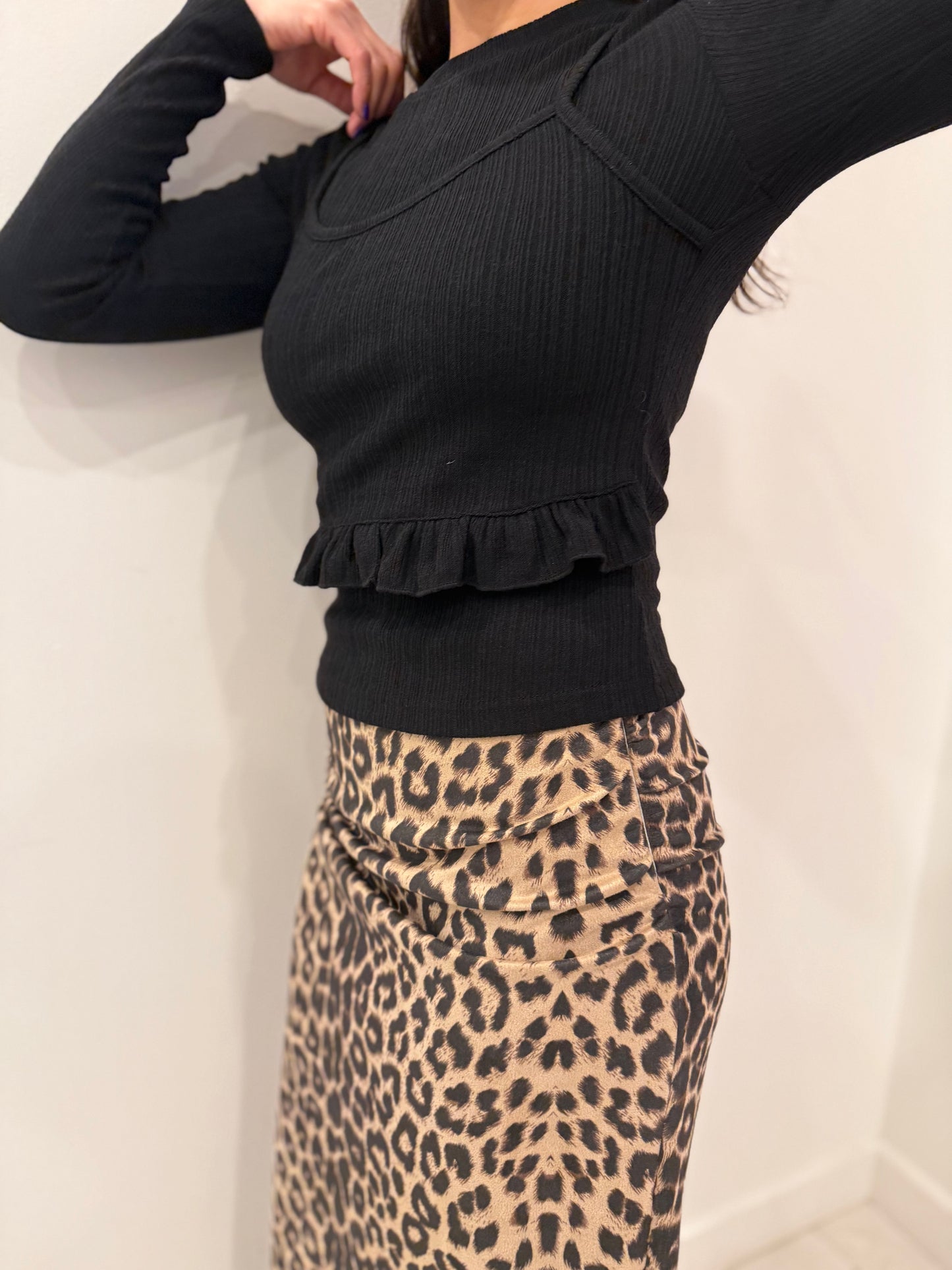 EXIT Cheetah print maxi skirt