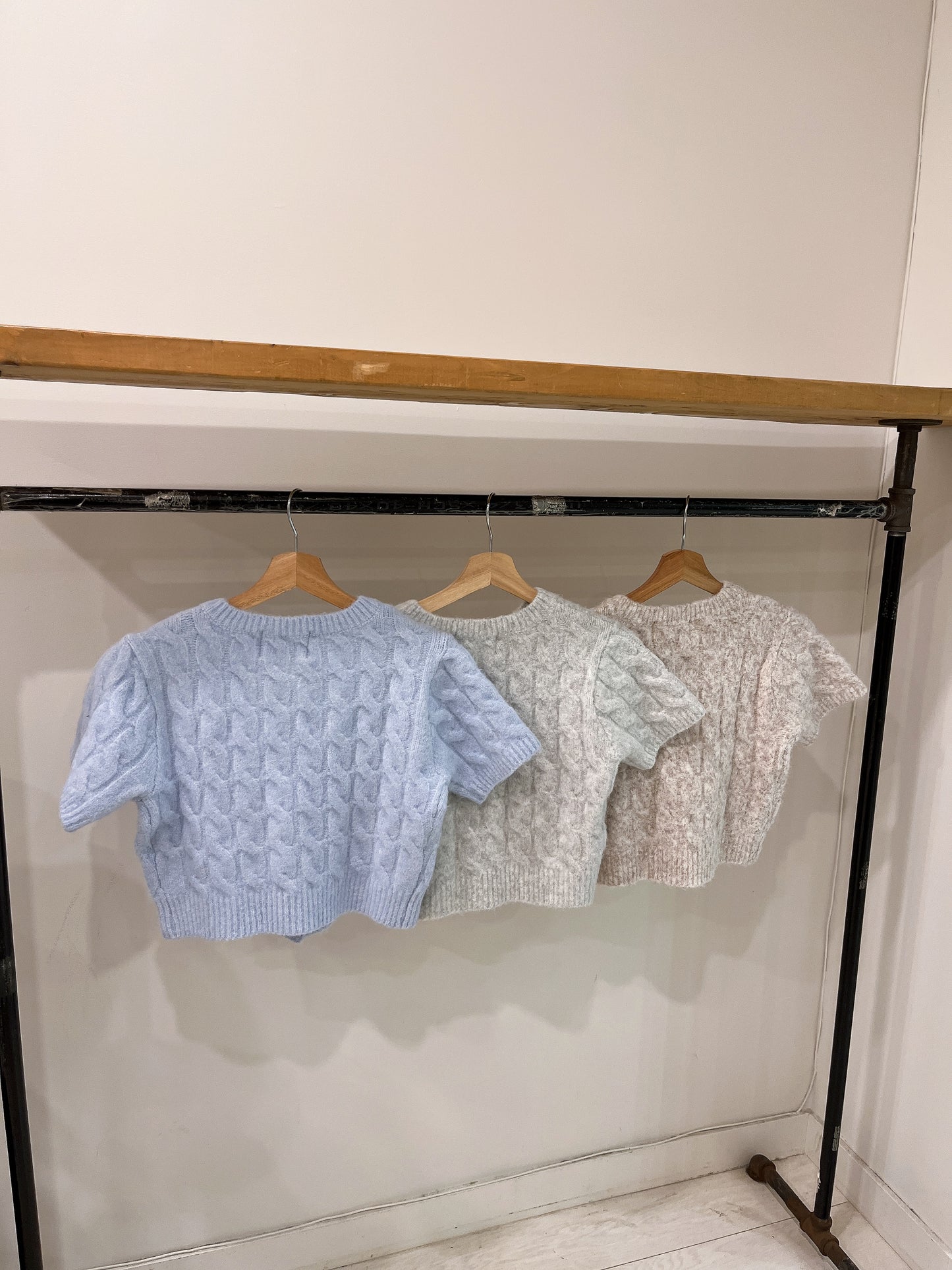 GABEL Cable-knit short sleeve top
