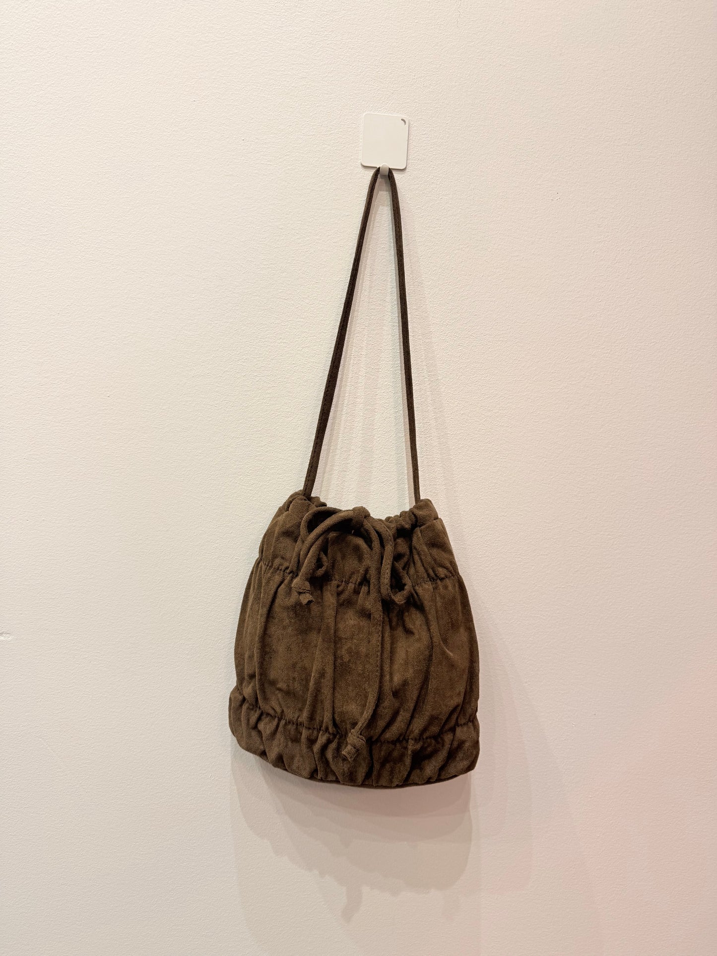 RUNE Ruched vegan suede bag