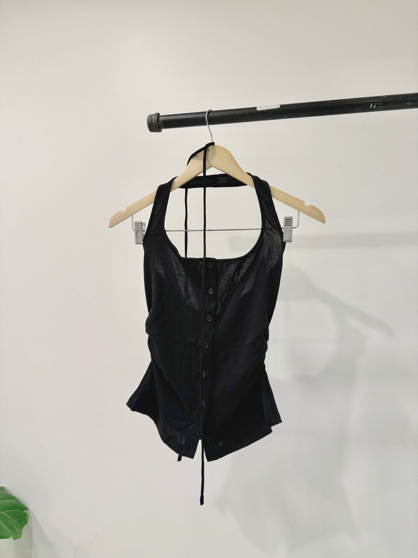 TANLEY Button-up halter top