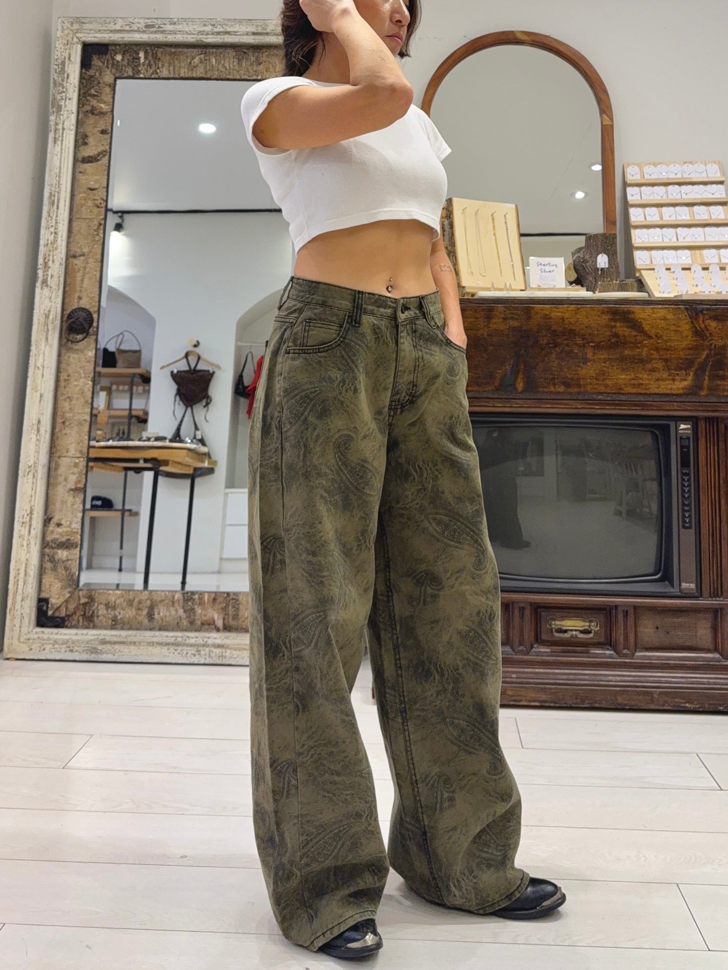 NIGHT Paisley print jeans