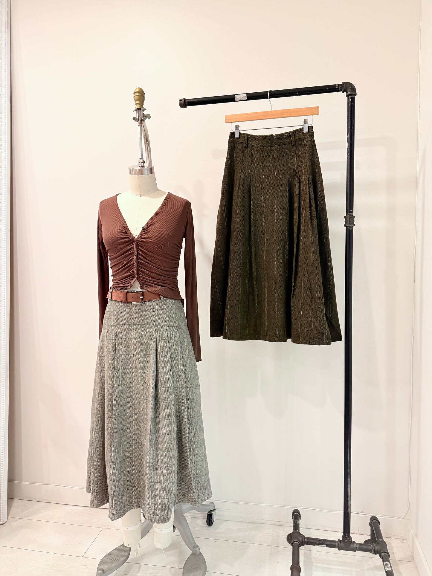 WEST Glen-plaid maxi skirt