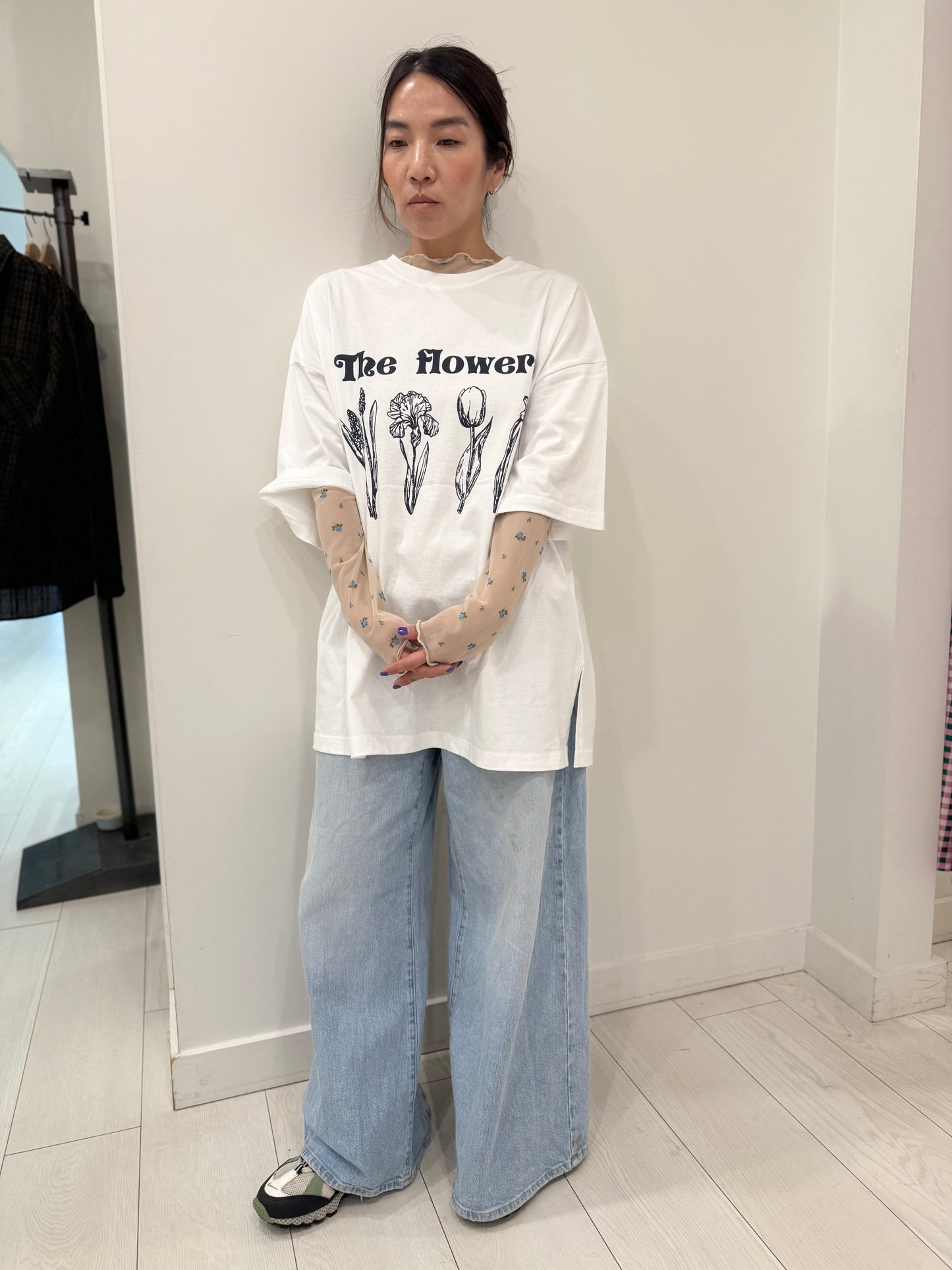 LIREN Floral mesh top