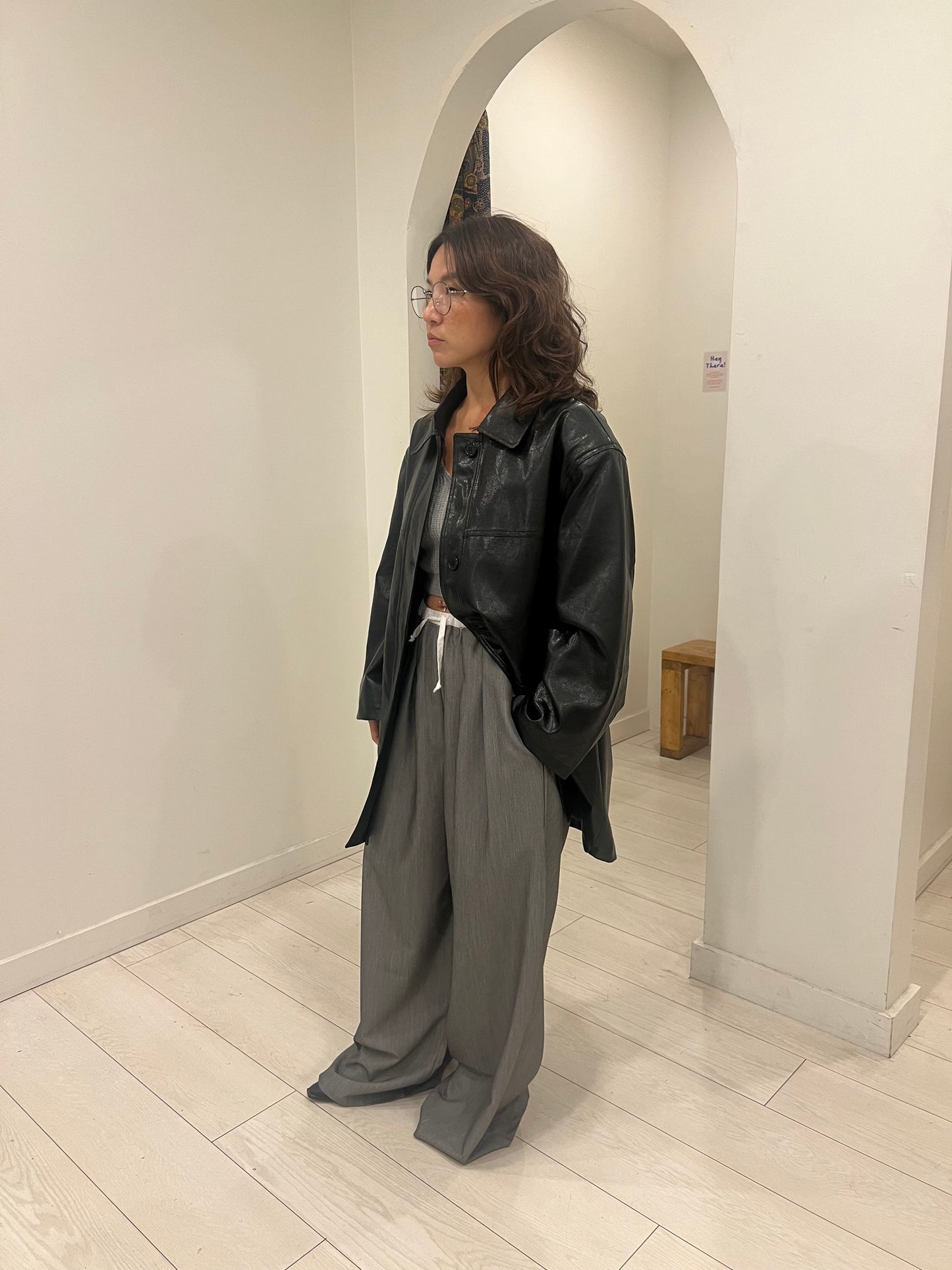 PIKO Shiny faux leather coat