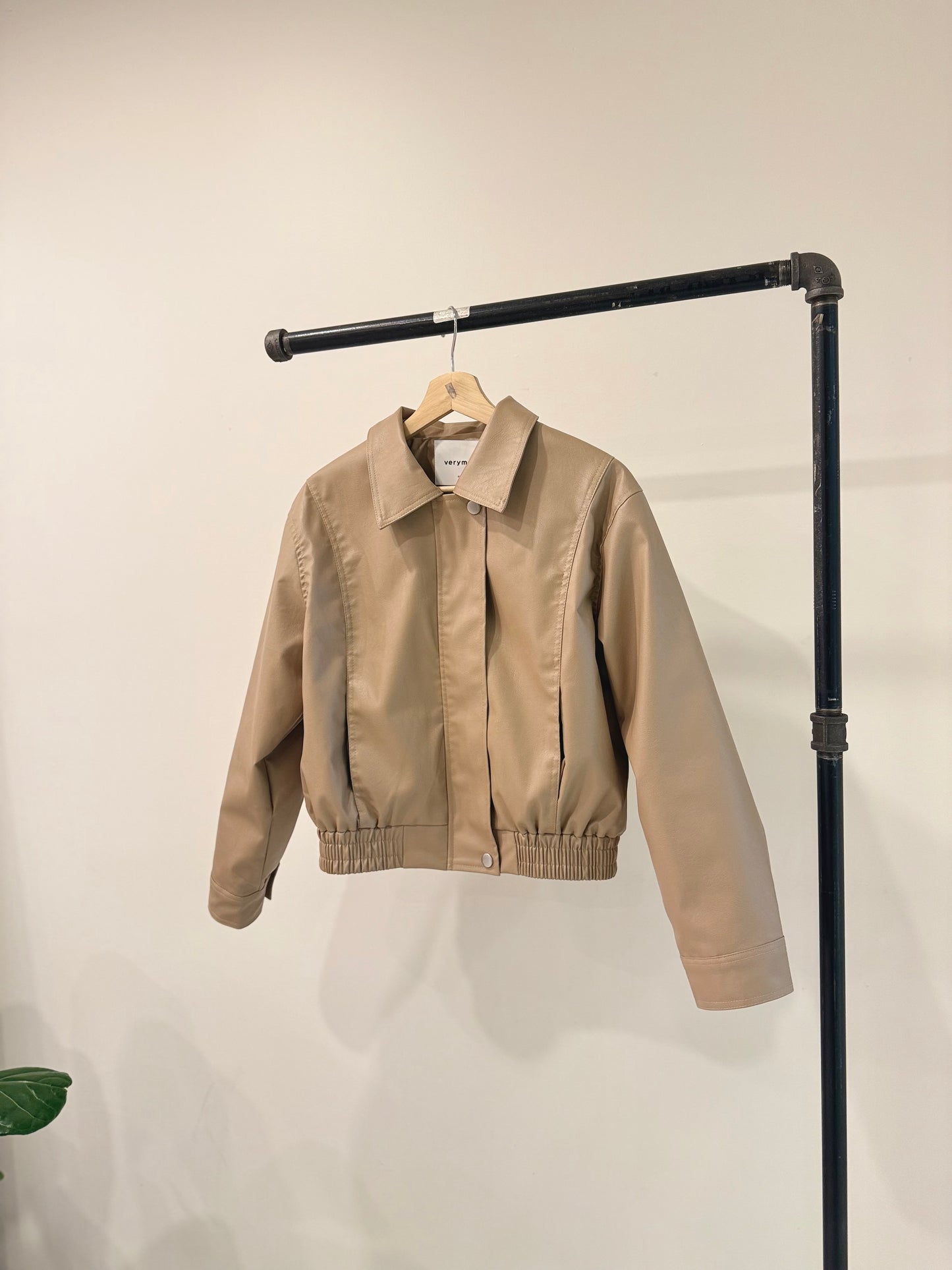 MEEN Cropped faux leather jacket