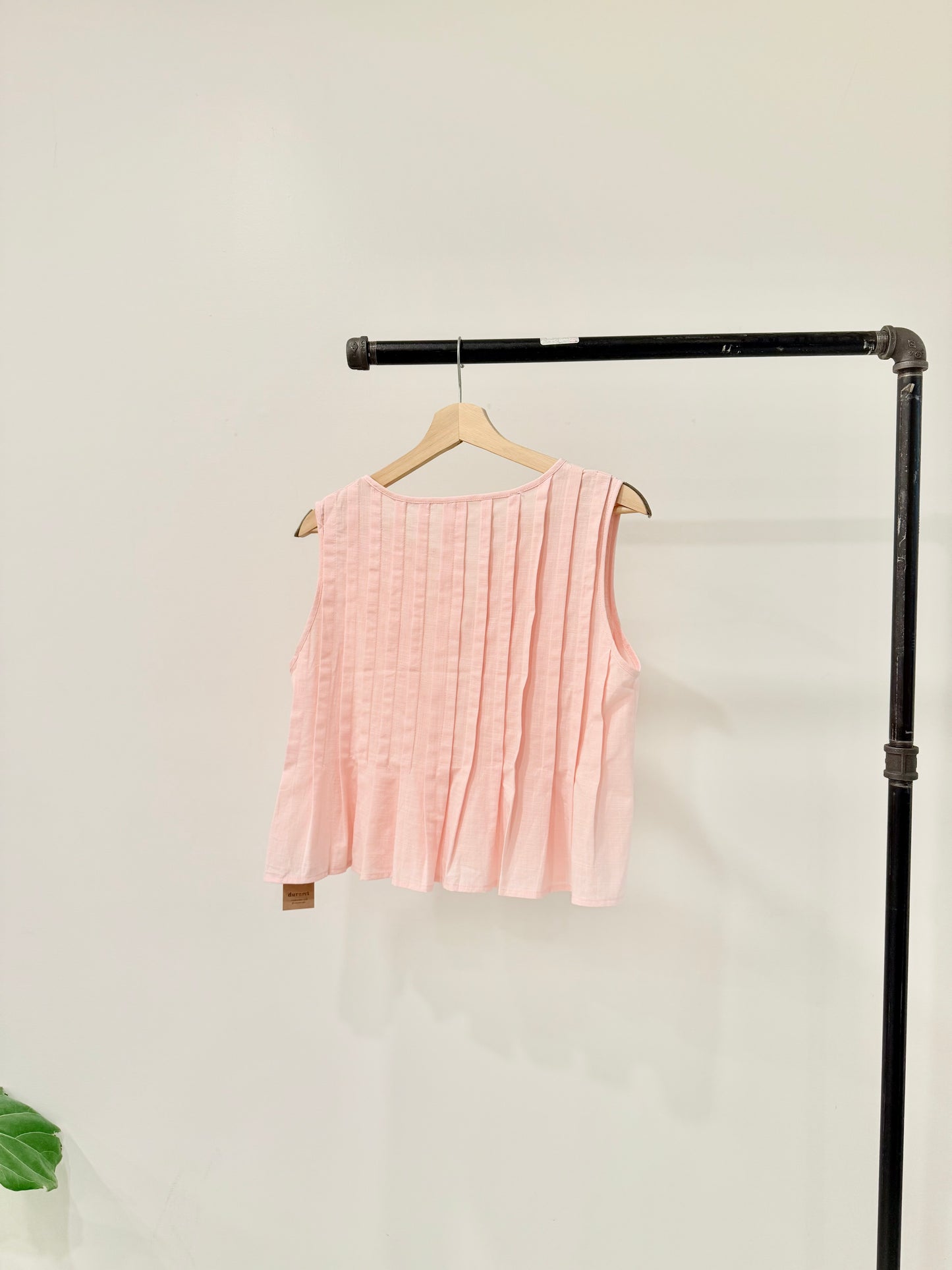 REESE Pleated linen top