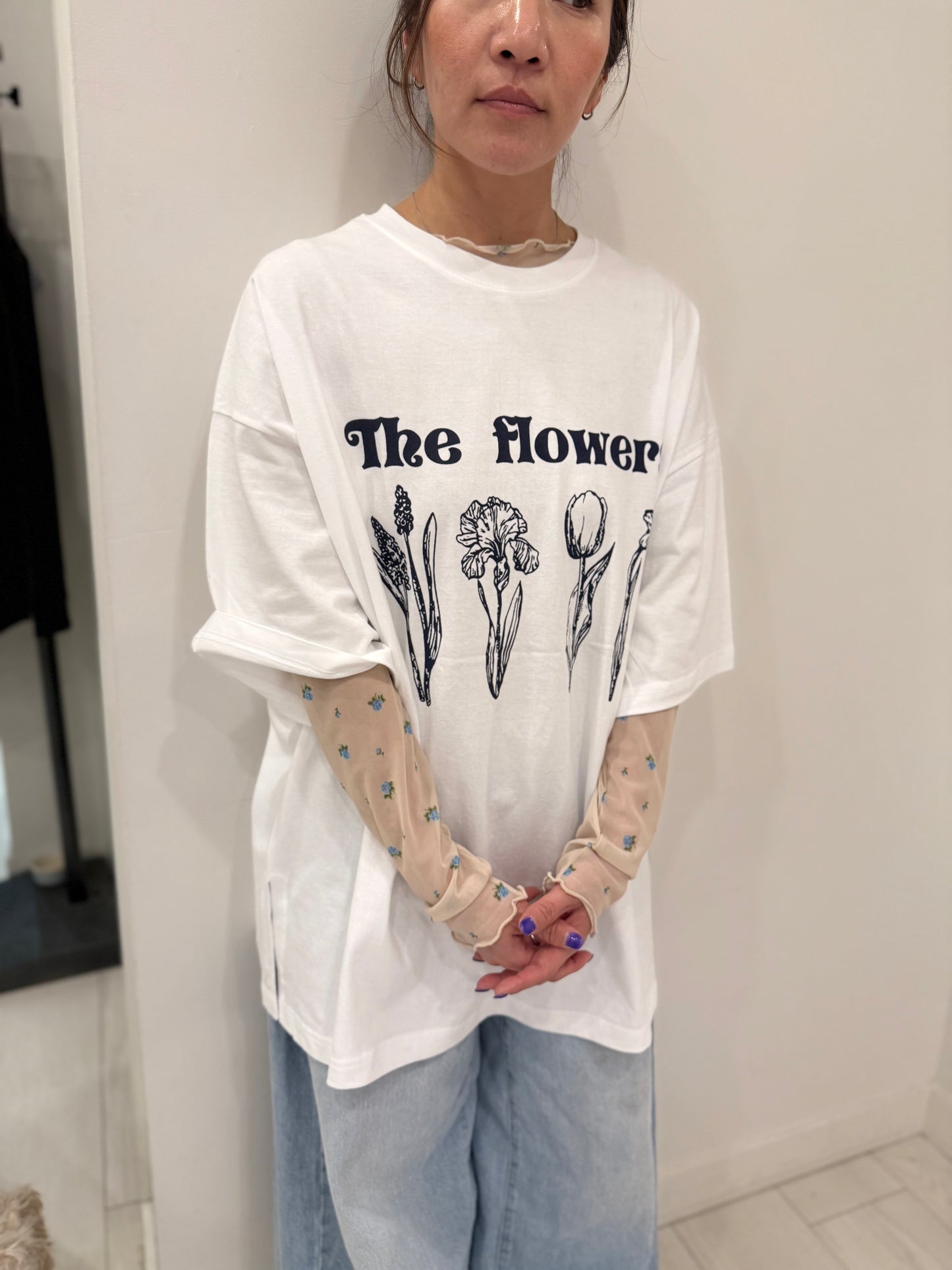 LIREN Floral mesh top