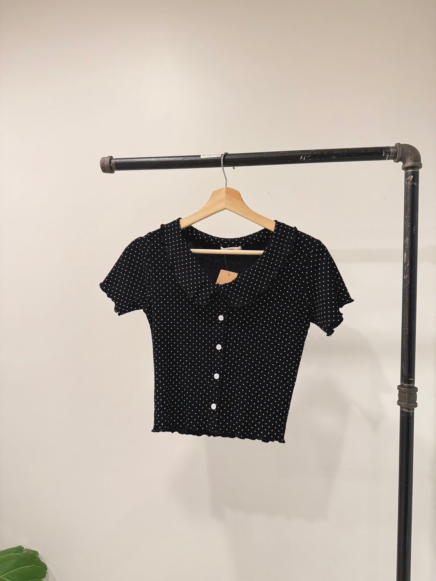 BLUSH Polkadot collar top