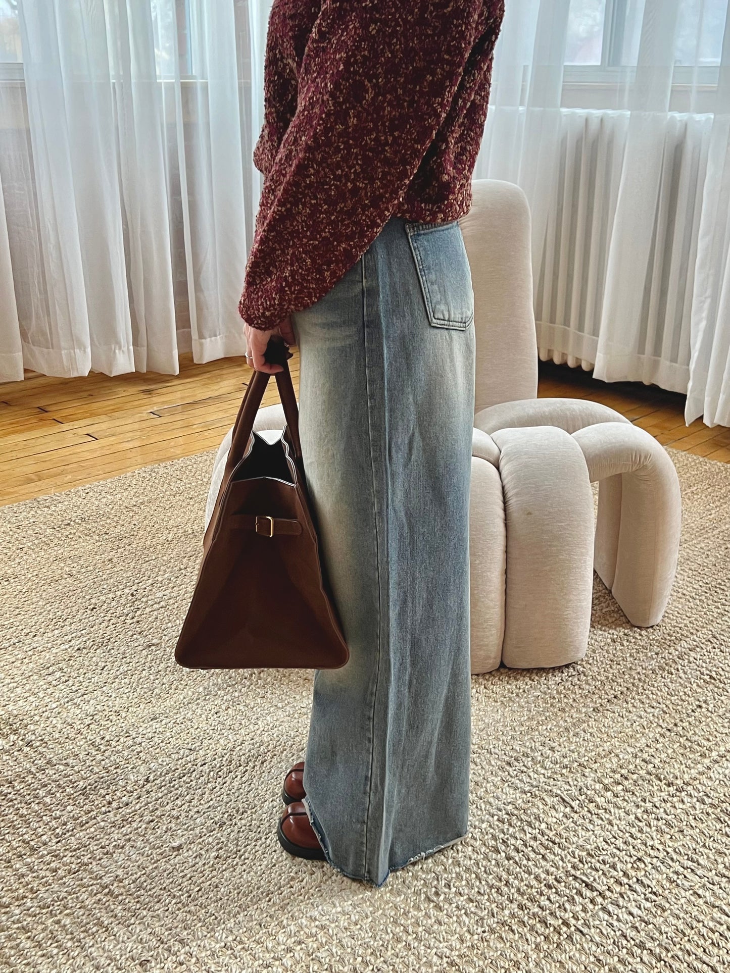 SLICK Acid washed flare jeans