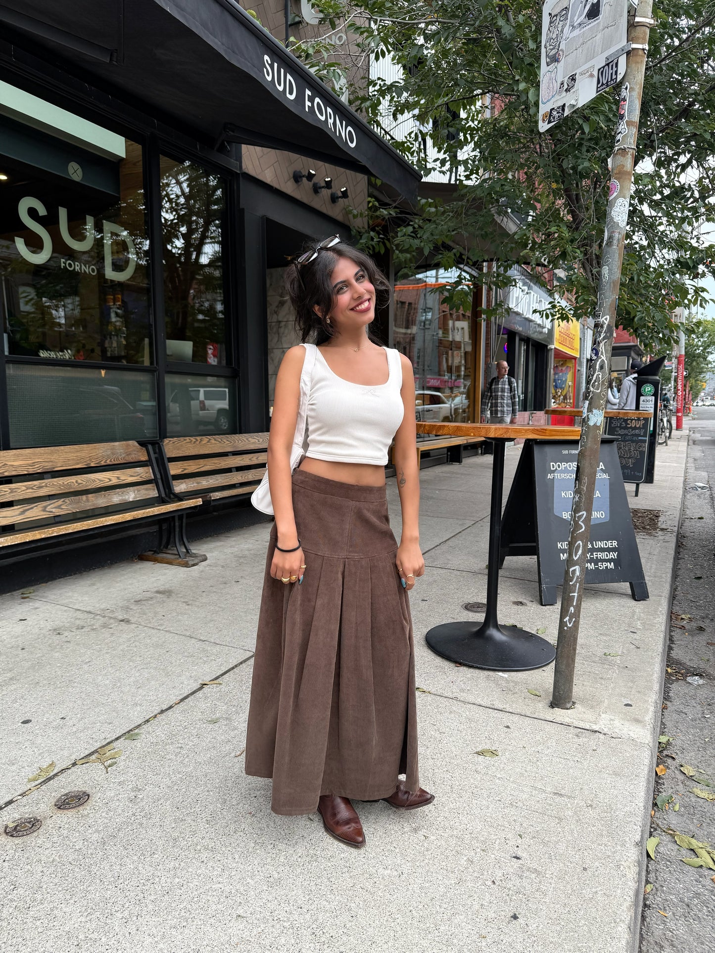LUCKY Corduroy pleated maxi skirt