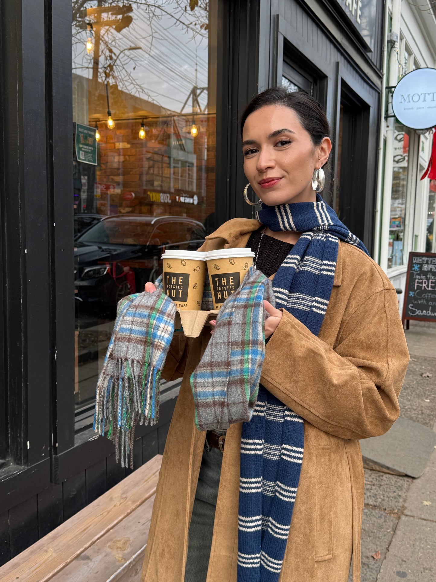 MAC Striped wool scarf