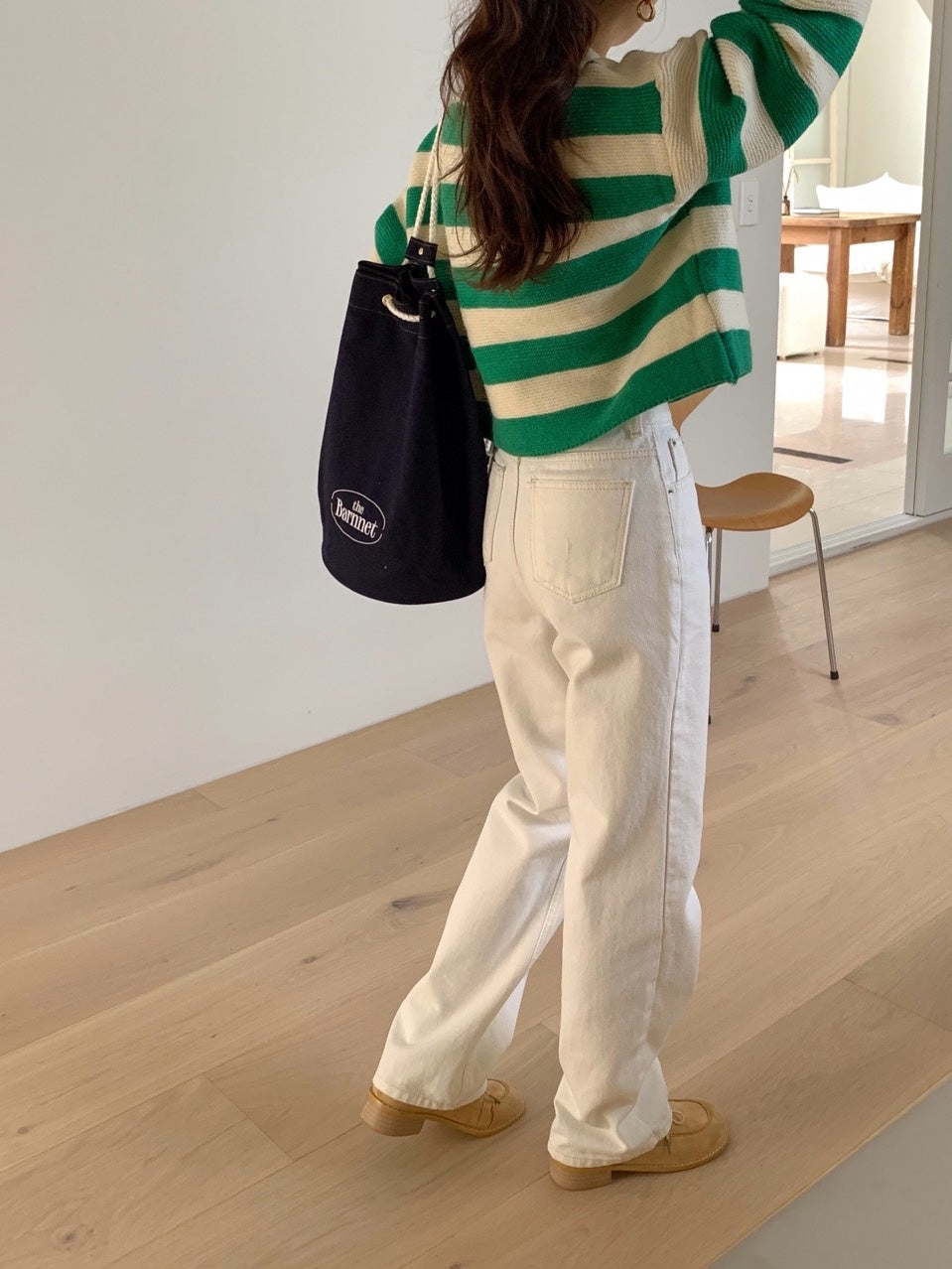 LENA Collared stripe sweater