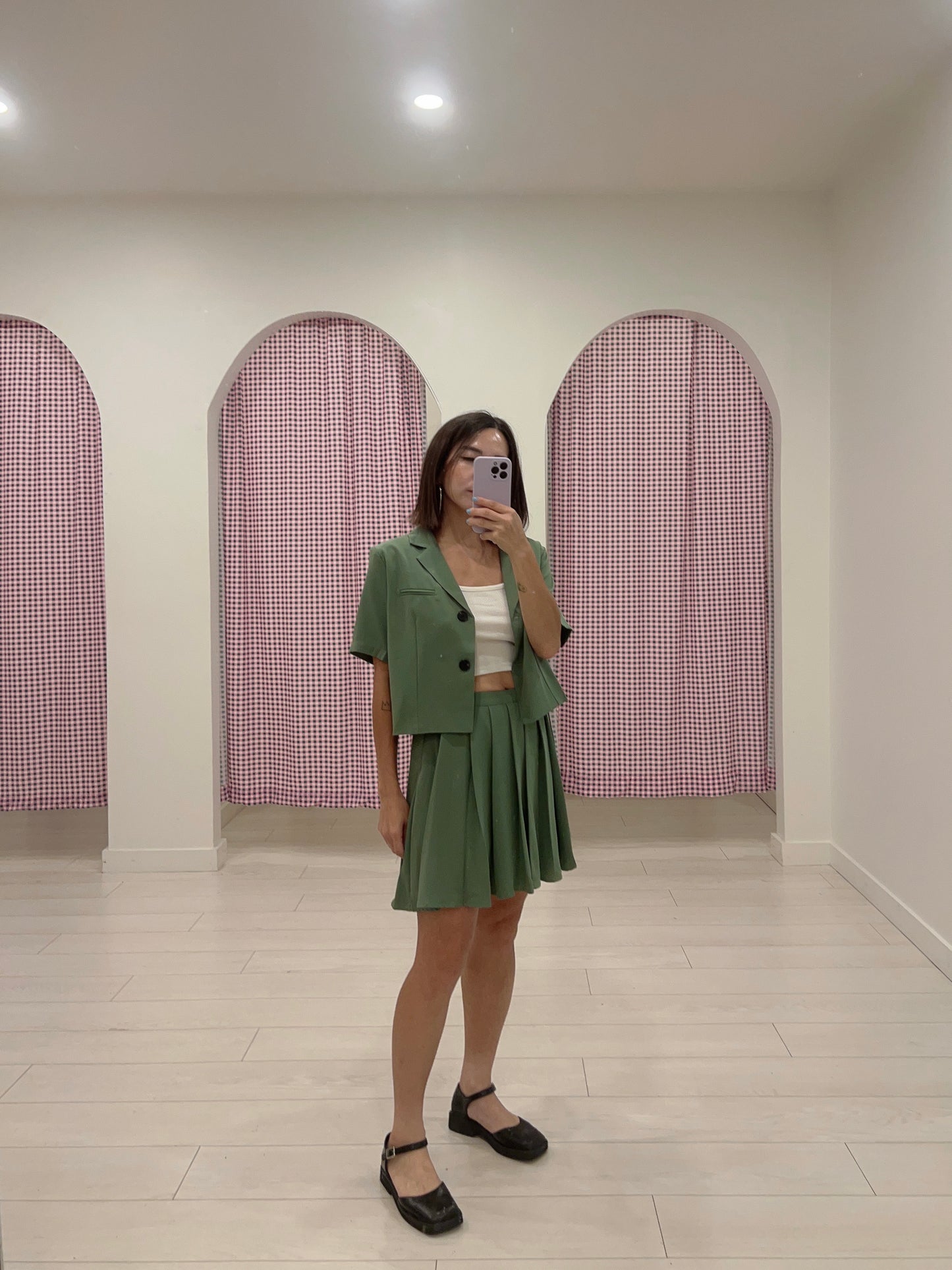 TERRA Pleated mini skirt set