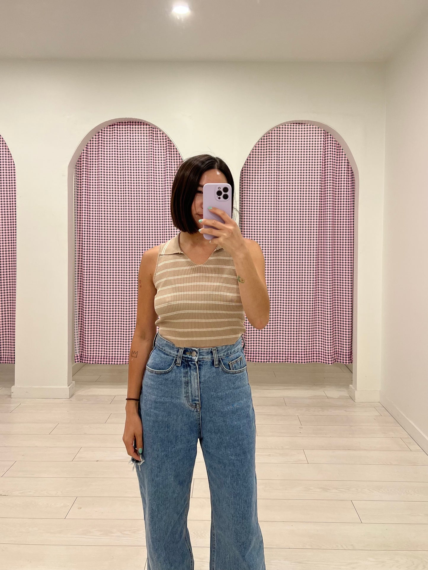 LAMI Stripe collar top
