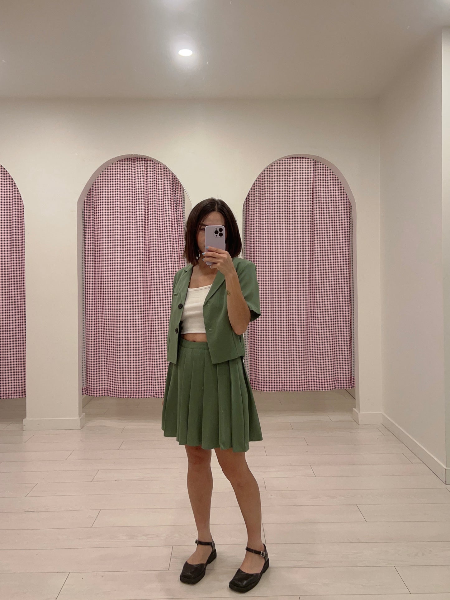 TERRA Pleated mini skirt set