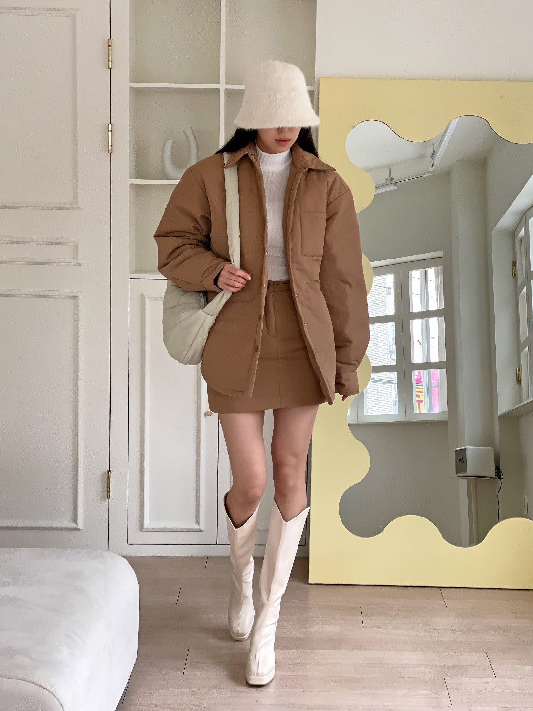 JUNO Padded shirt jacket