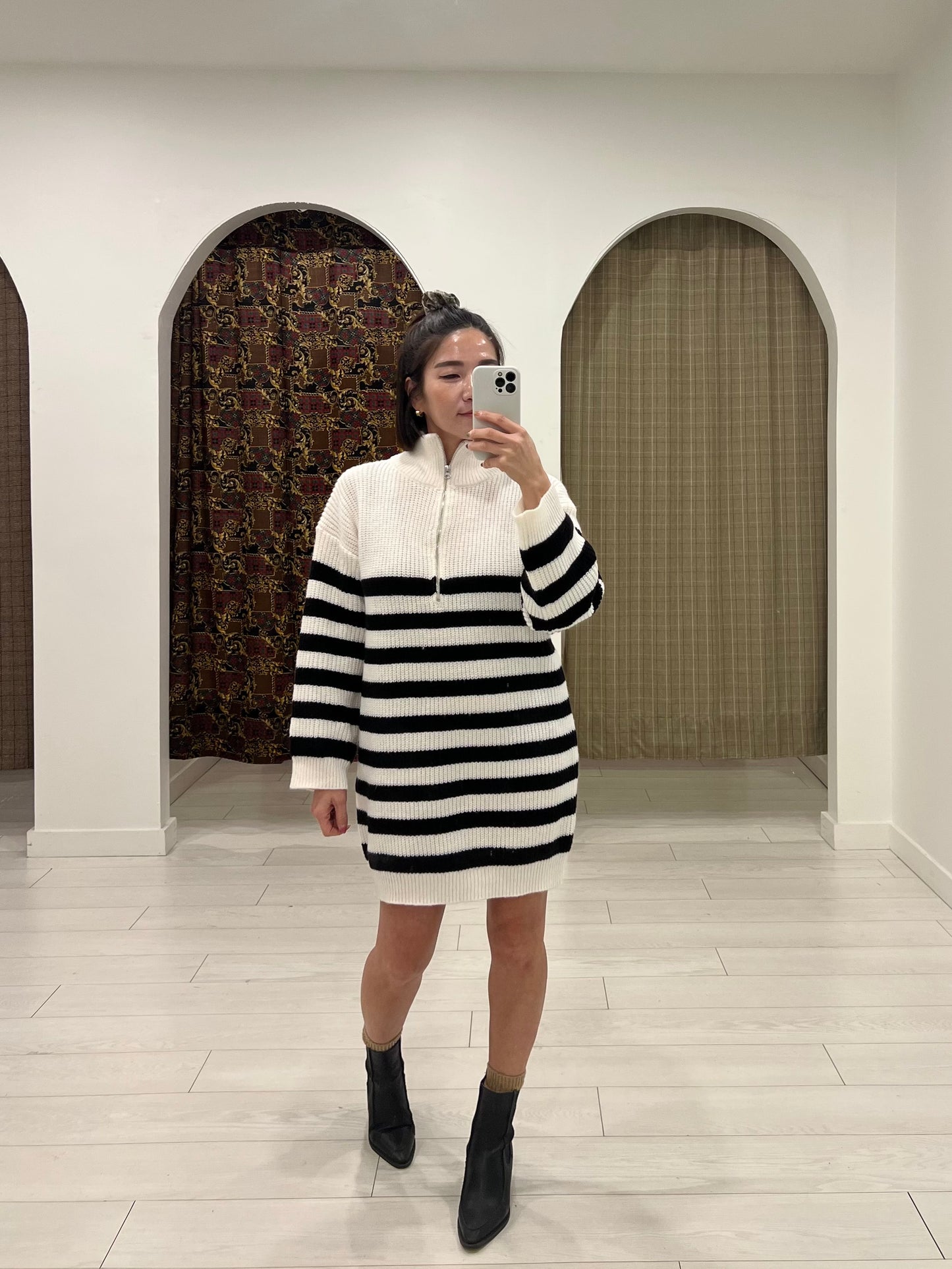 YOPLE Half zip up dress