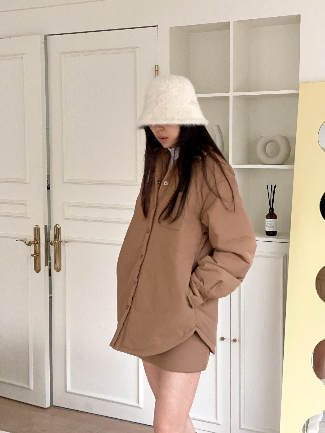 JUNO Padded shirt jacket
