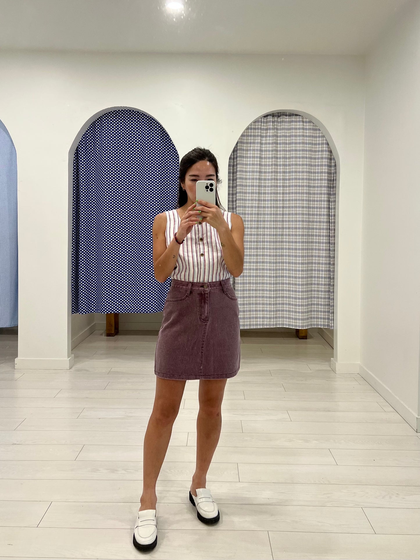 SHEA Washed mini skirt