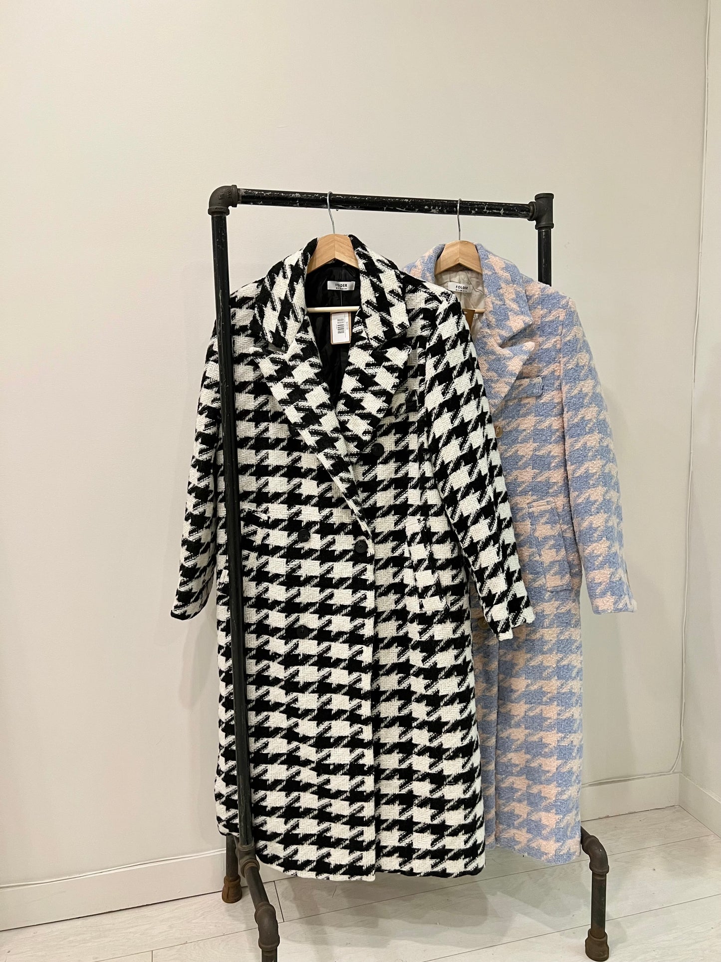 PHIA Houndstooth tweed long coat