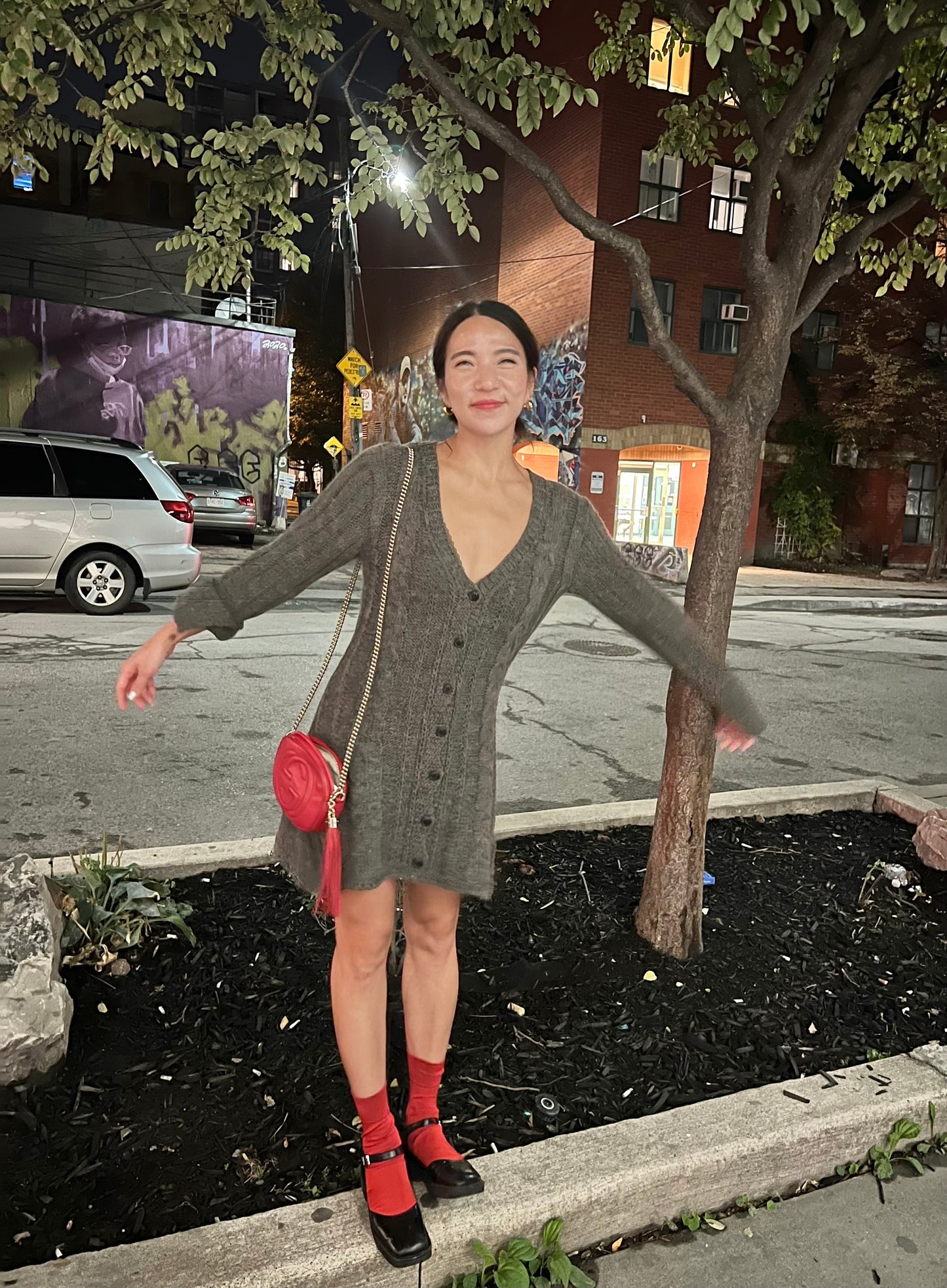 ERIKA Cable-knit mini dress