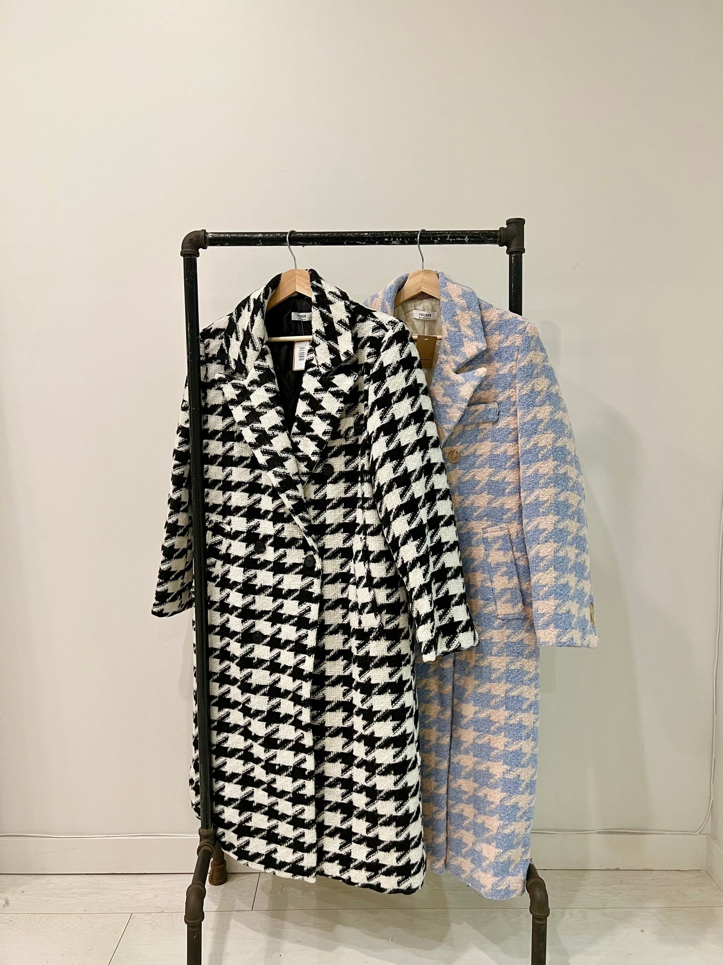 PHIA Houndstooth tweed long coat