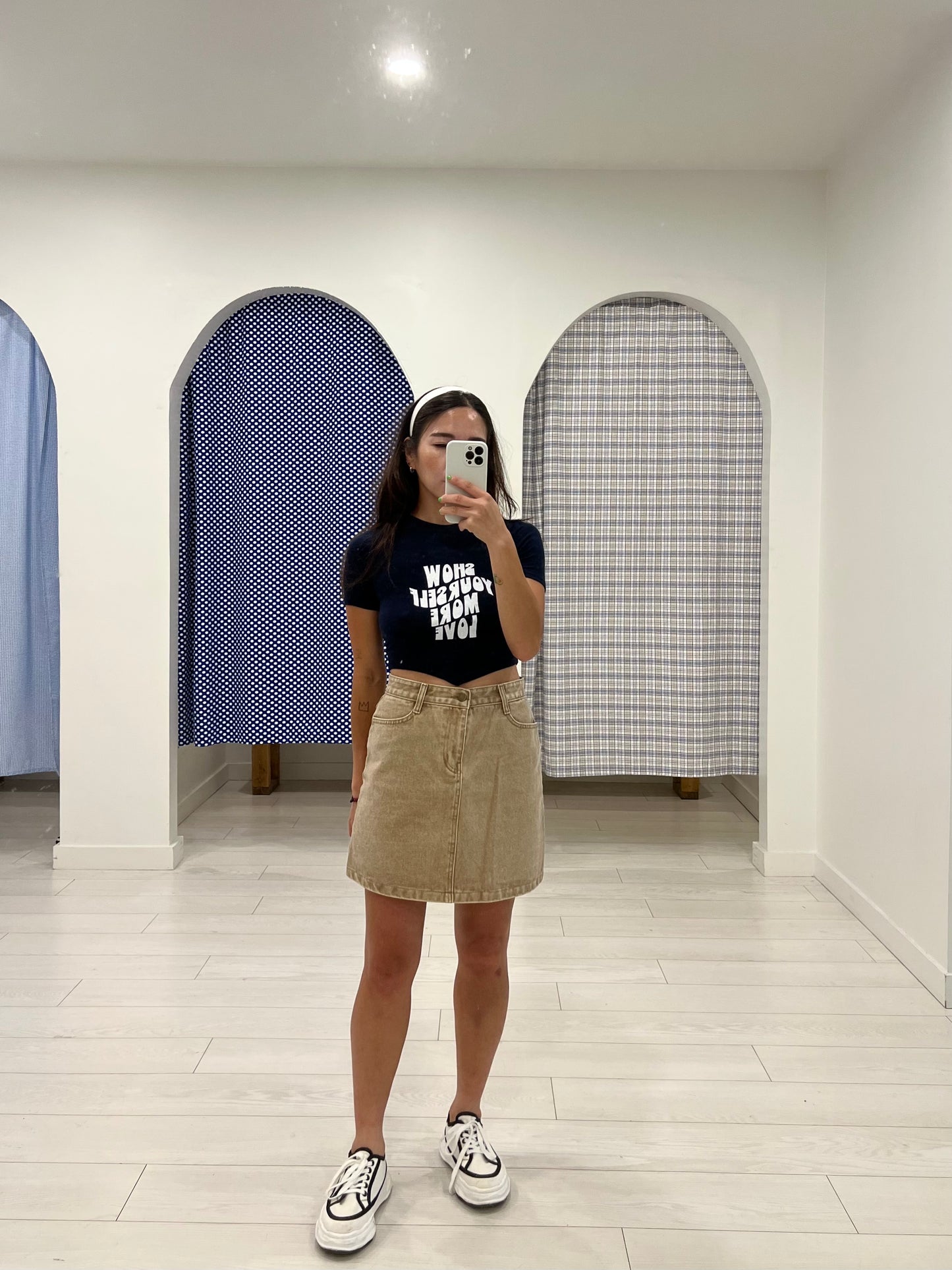SHEA Washed mini skirt