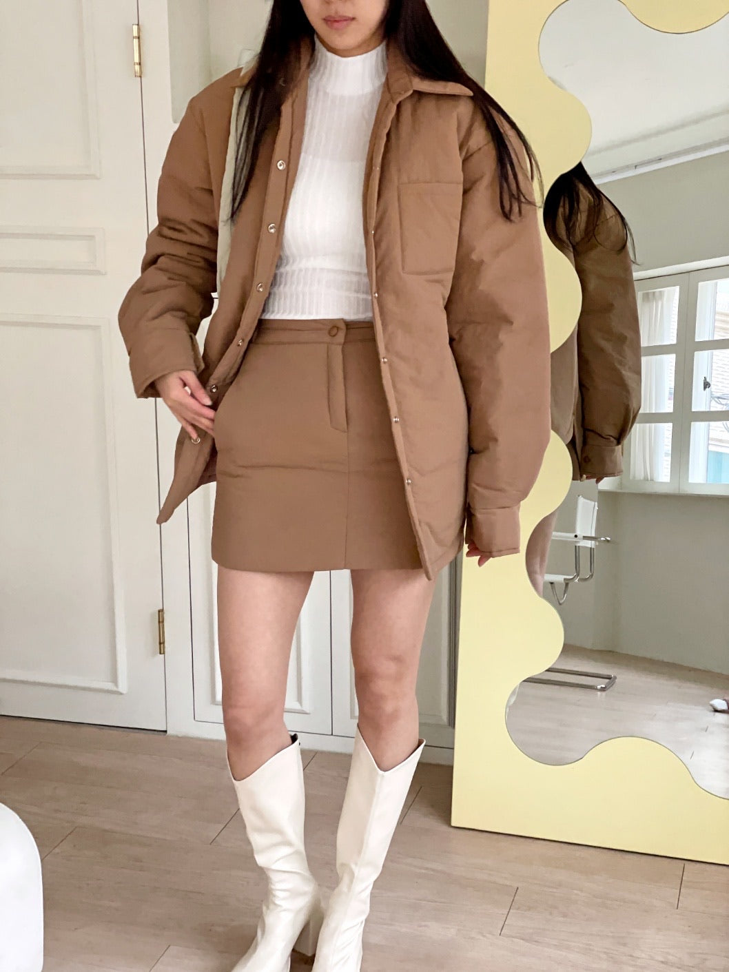 JUNO Padded shirt jacket