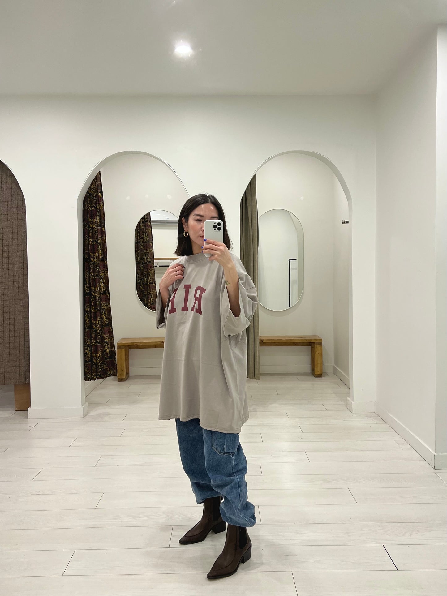 TAKI Oversized high-neck tee