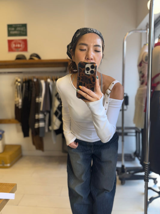 PARCH Belted shoulder top