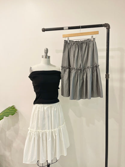 SHOOK Metallic midi skirt