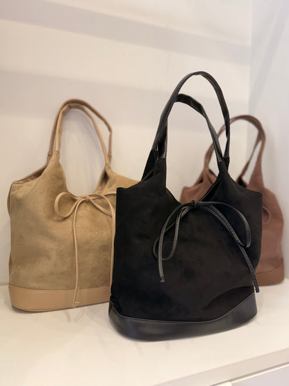 MILE Faux suede bow bag