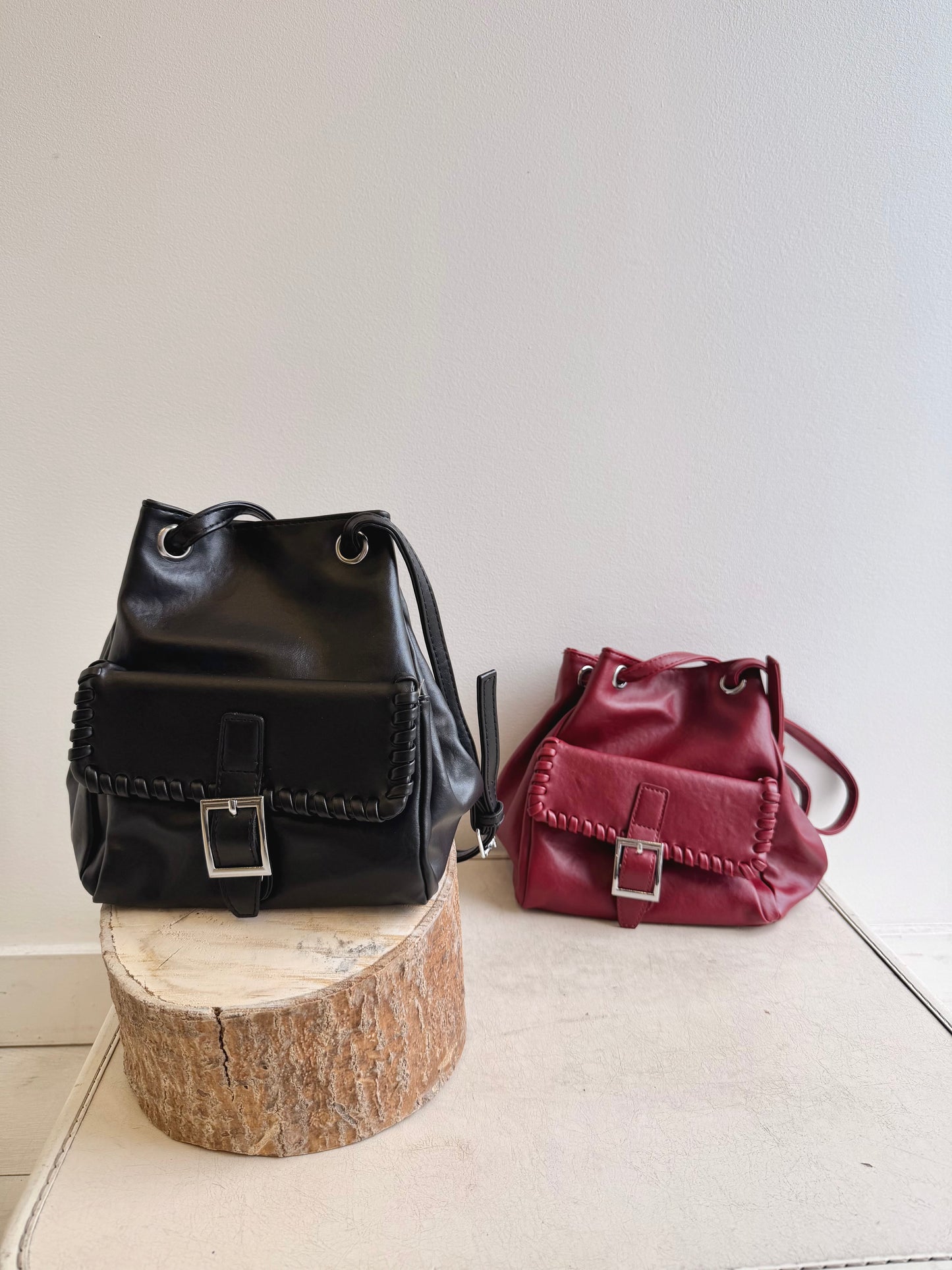 GEMMA Faux-leather bucket bag