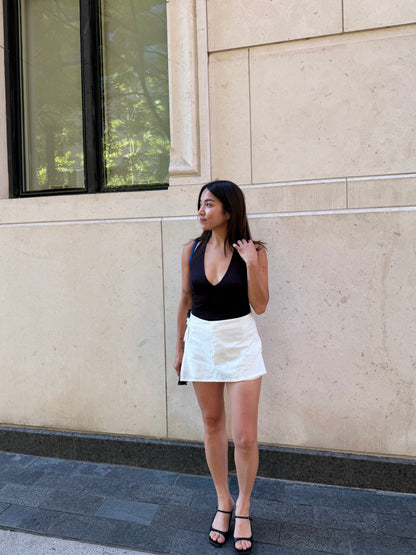 EDIE Embroidered wrap shorts