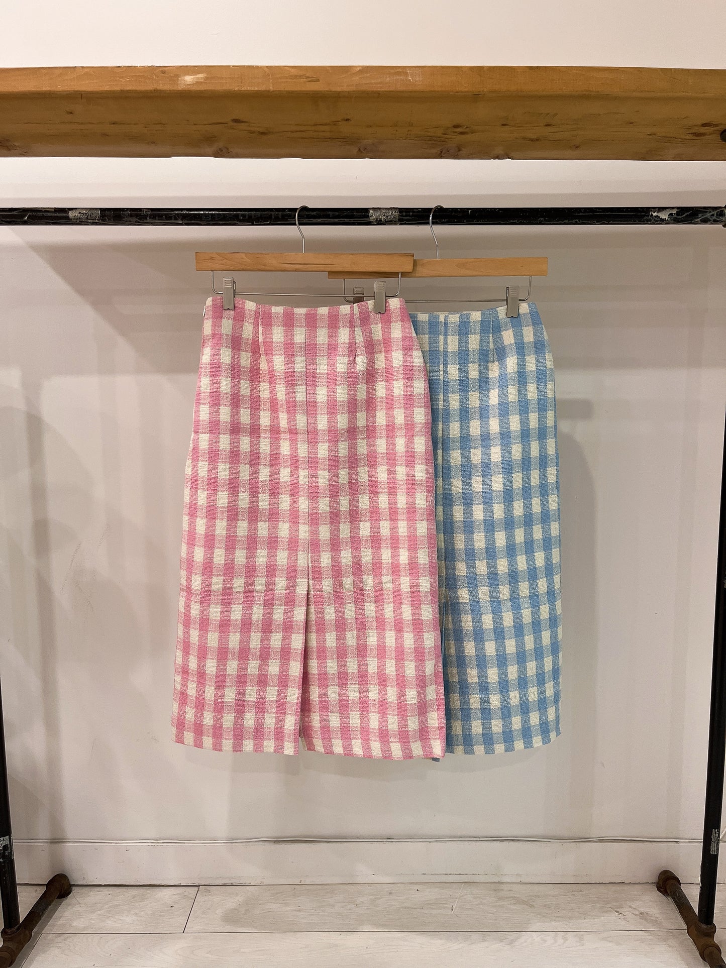 SHAKE Gingham plaid skirt