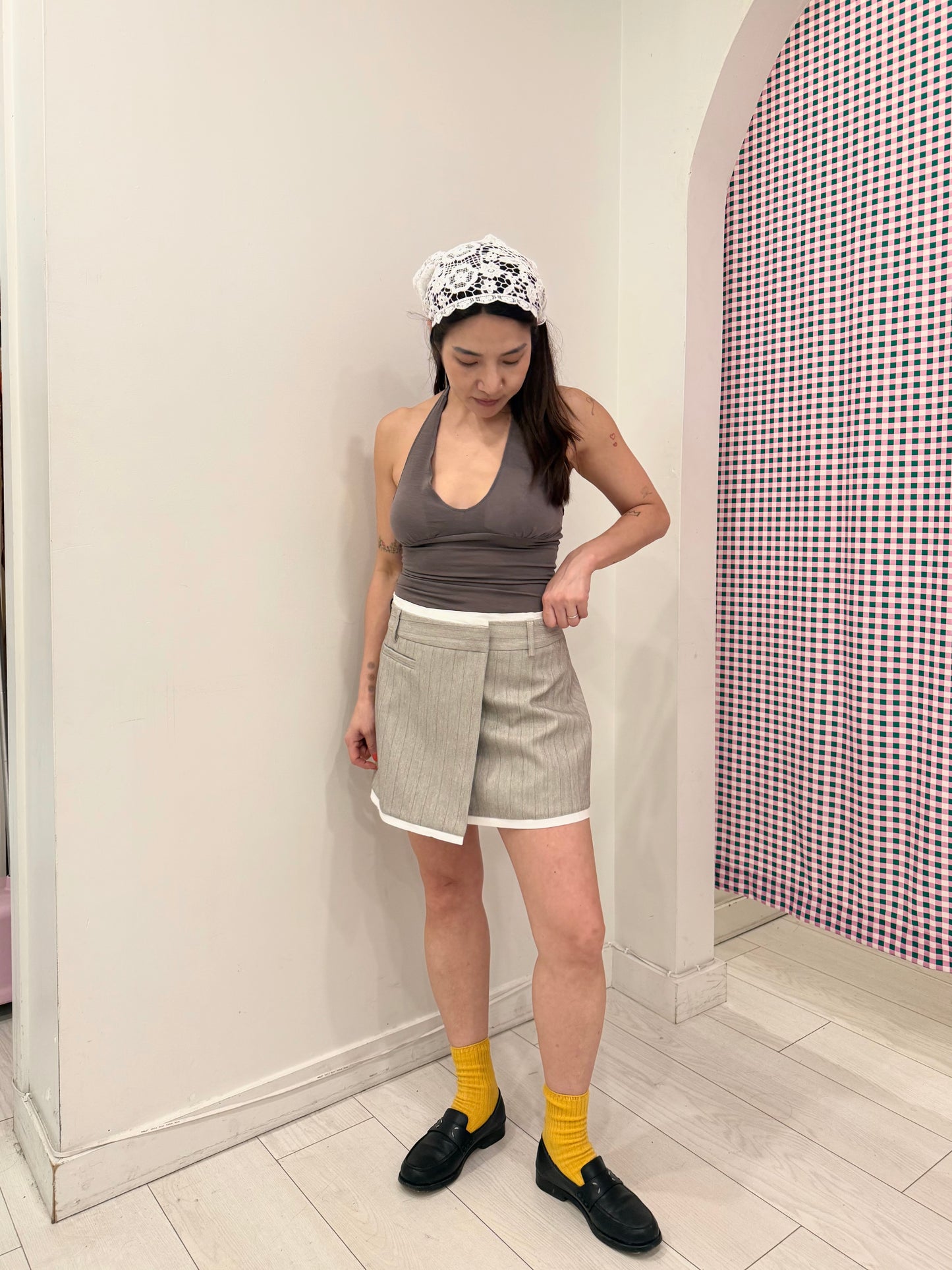 MABEL Pinstripe mini skirt